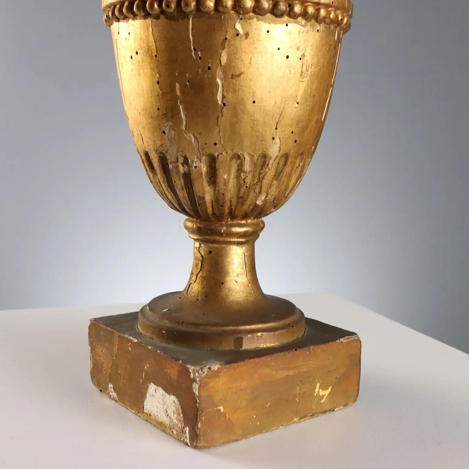 Antique Neoclassical Vases Gilded Wood Italy XVIII Century