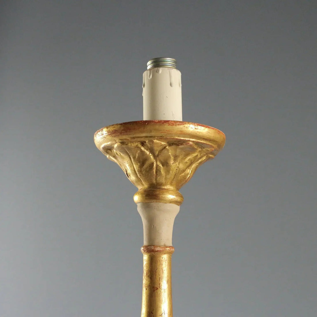 Antique Candelabra Carved Gilded Wood Italy XIX Century