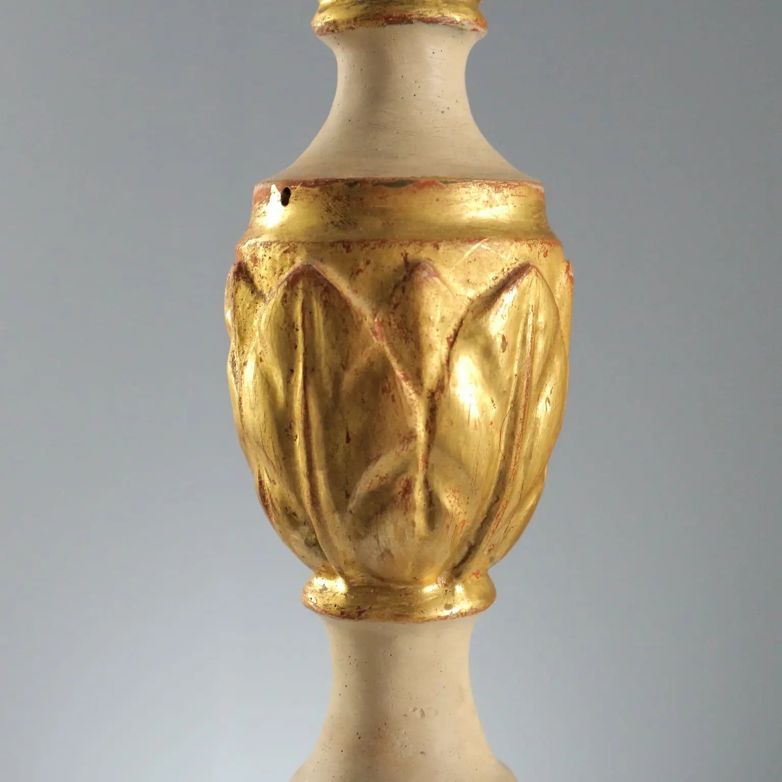 Antique Candelabra Carved Gilded Wood Italy XIX Century