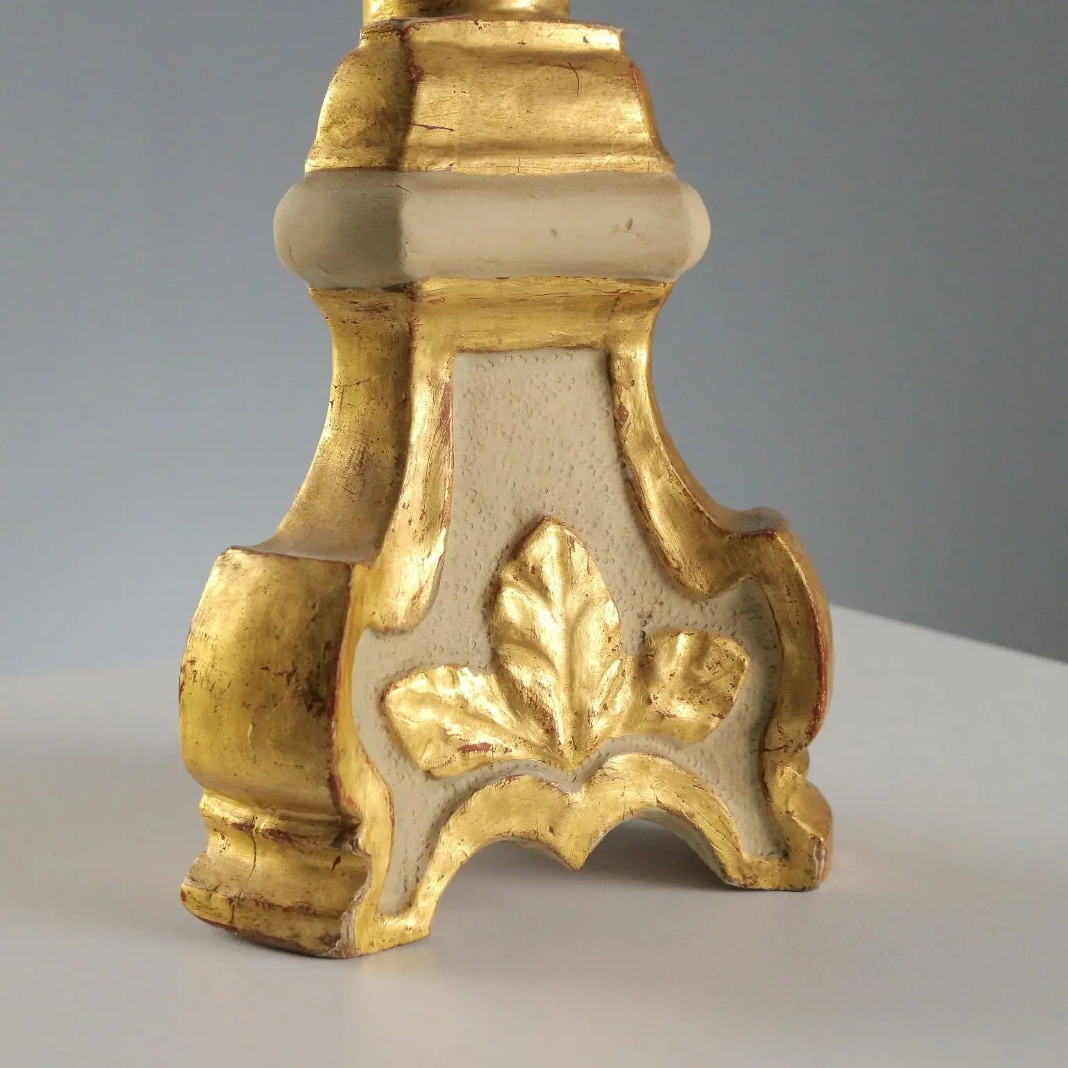 Antique Candelabra Carved Gilded Wood Italy XIX Century
