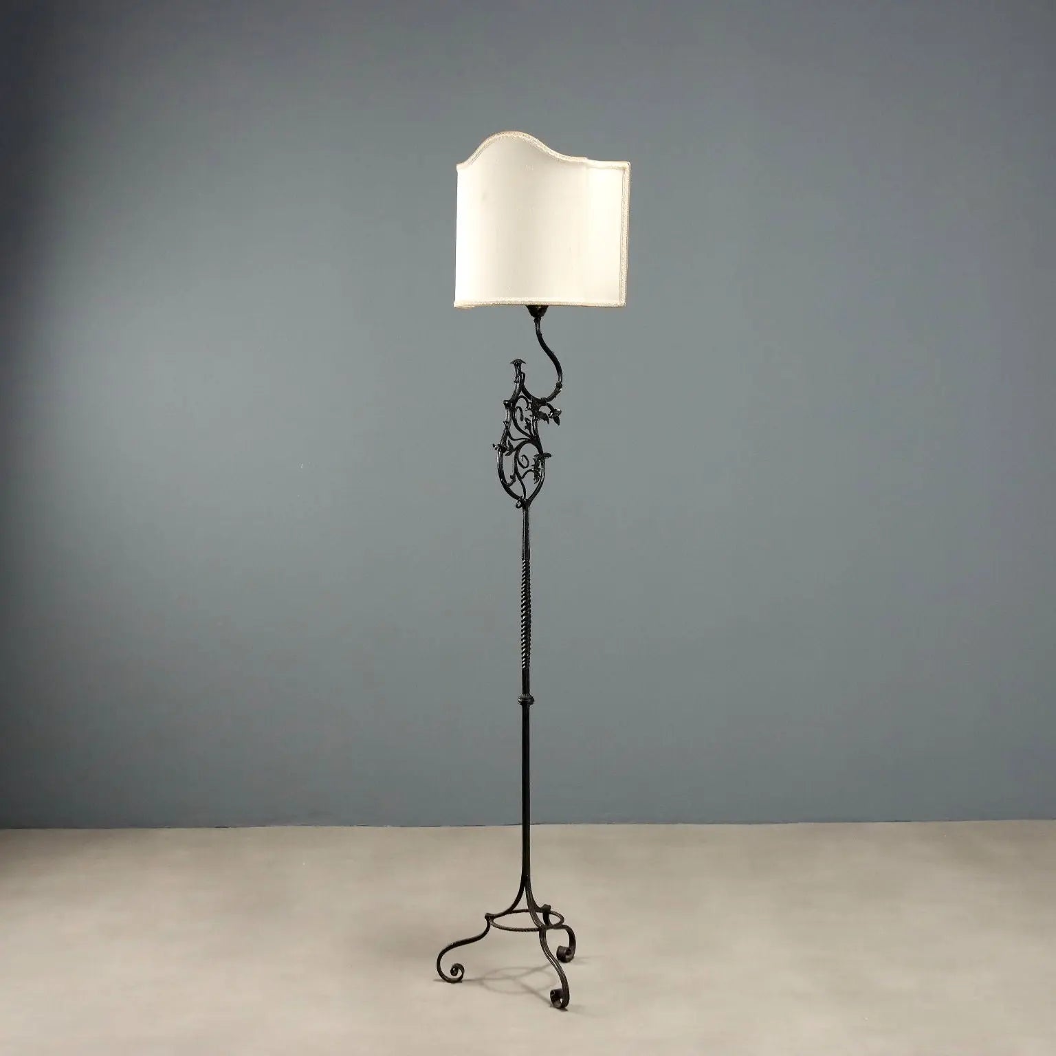 Vintage Floor Lamp Wrought Iron Design Italy 1950s