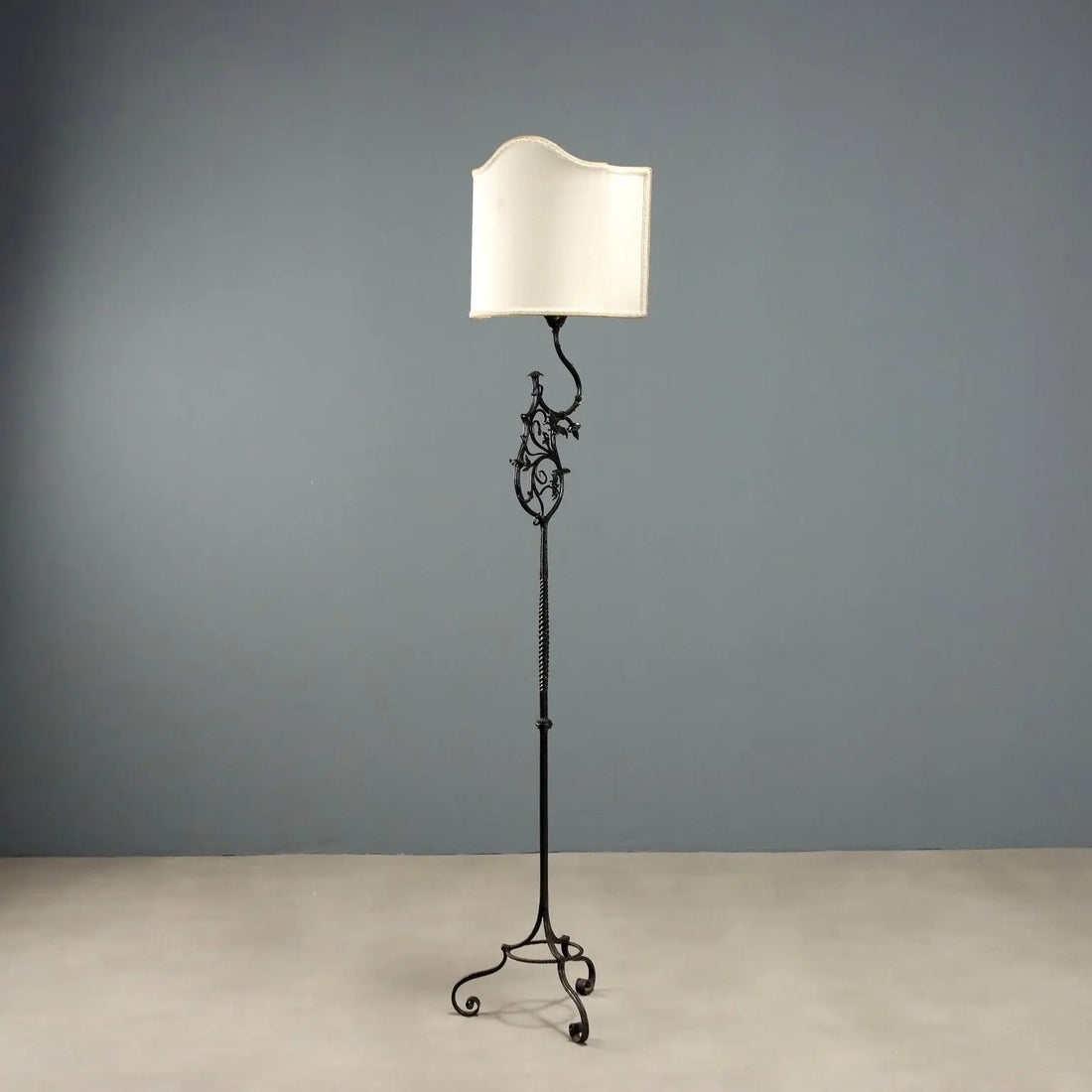 Vintage Floor Lamp Wrought Iron Design Italy 1950s