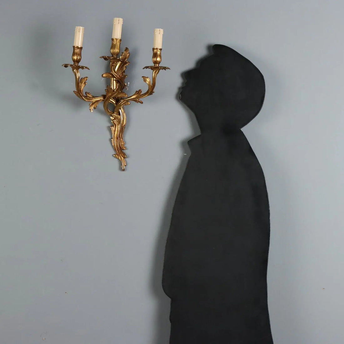 Antique Wall Lamps Bronze Leafy Decorations Italy XX Century