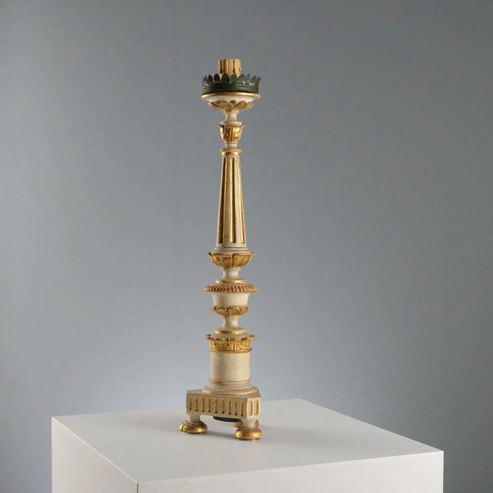 Antique Candelabra Carved Gilded Wood Italy XIX Century