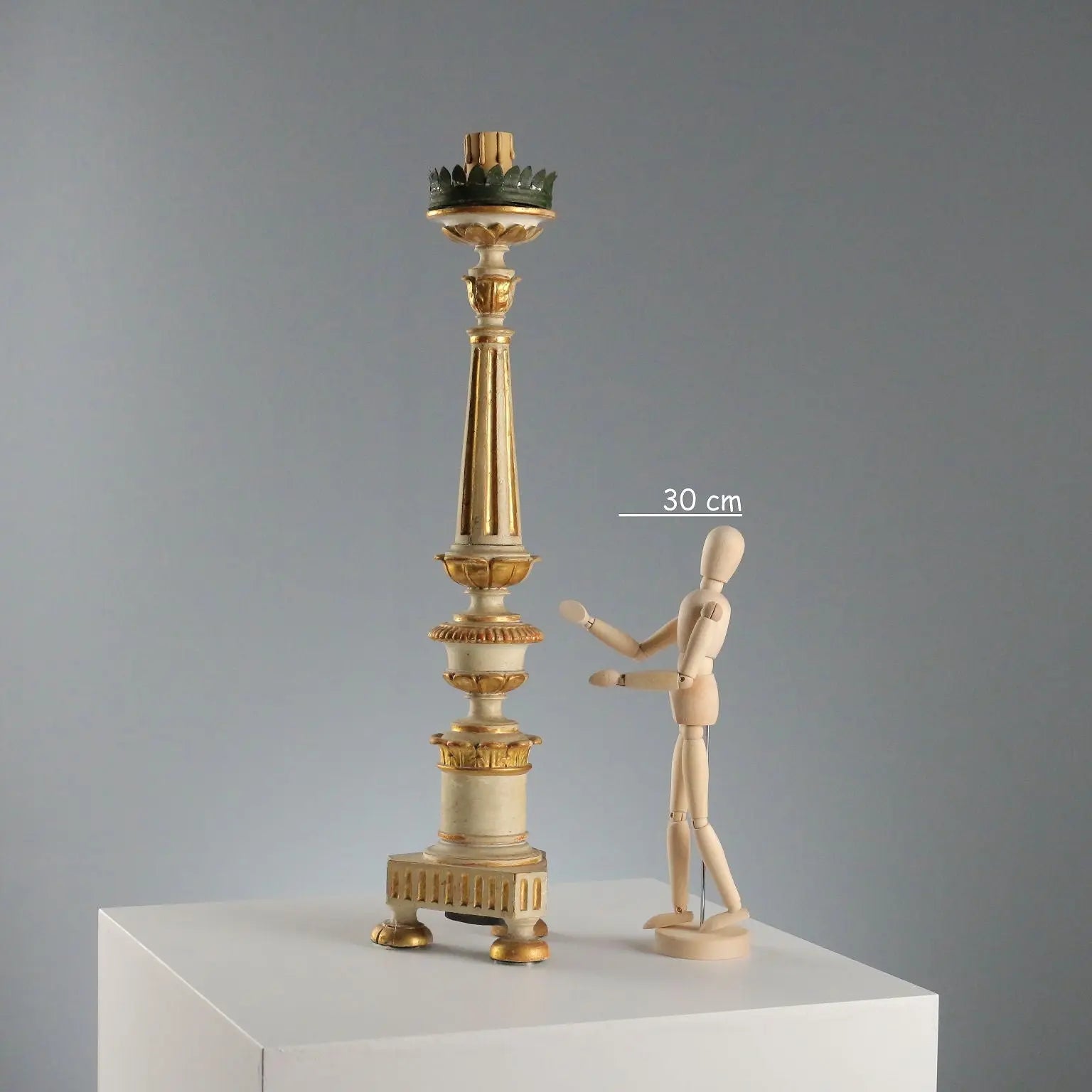 Antique Candelabra Carved Gilded Wood Italy XIX Century