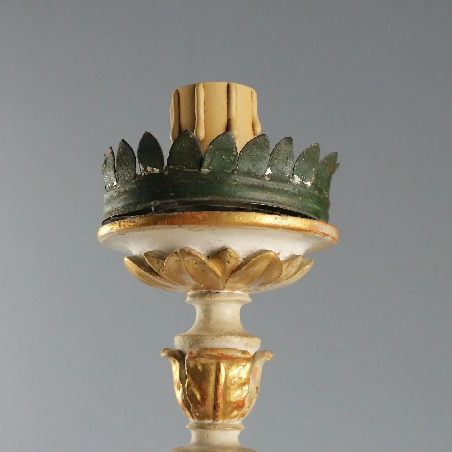 Antique Candelabra Carved Gilded Wood Italy XIX Century