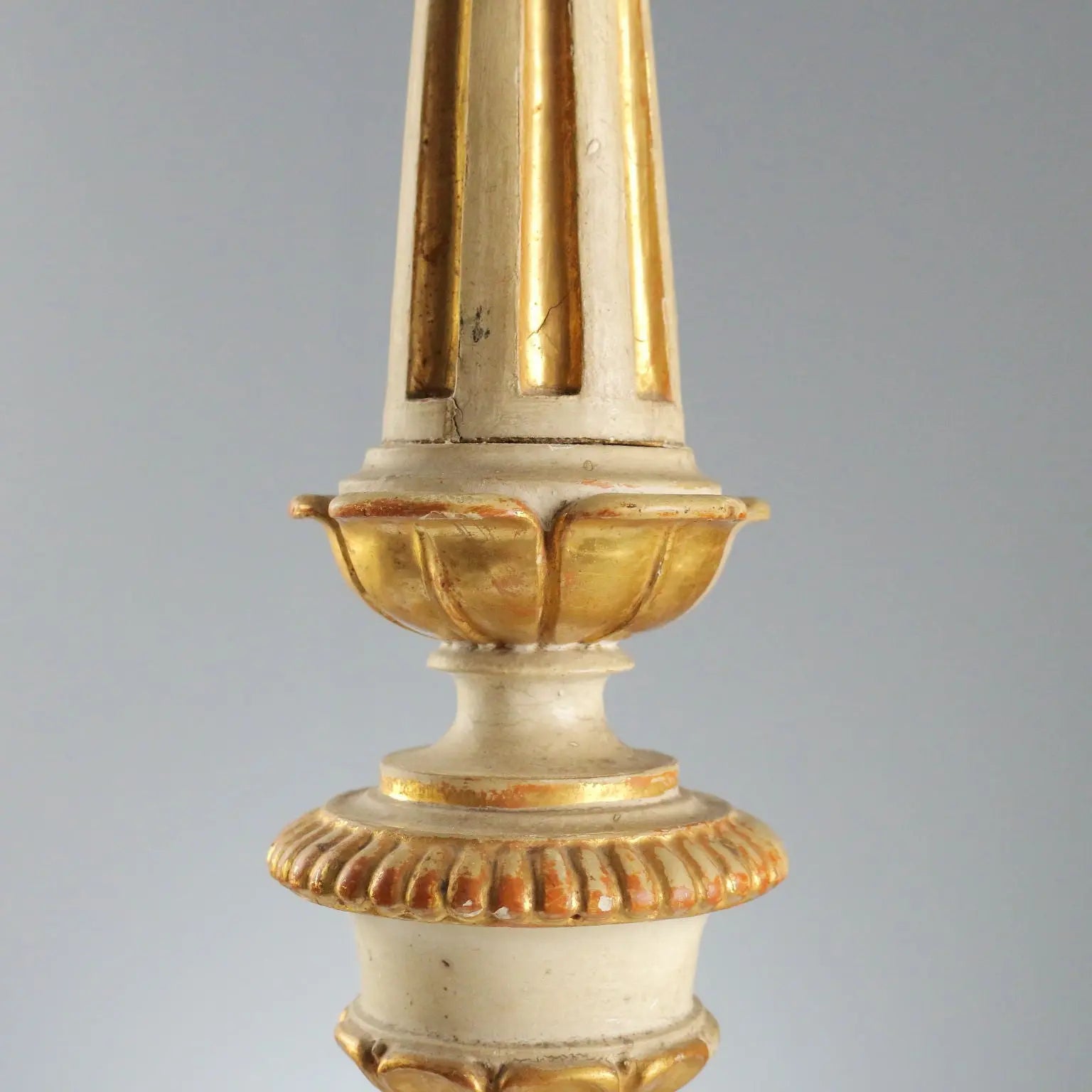 Antique Candelabra Carved Gilded Wood Italy XIX Century