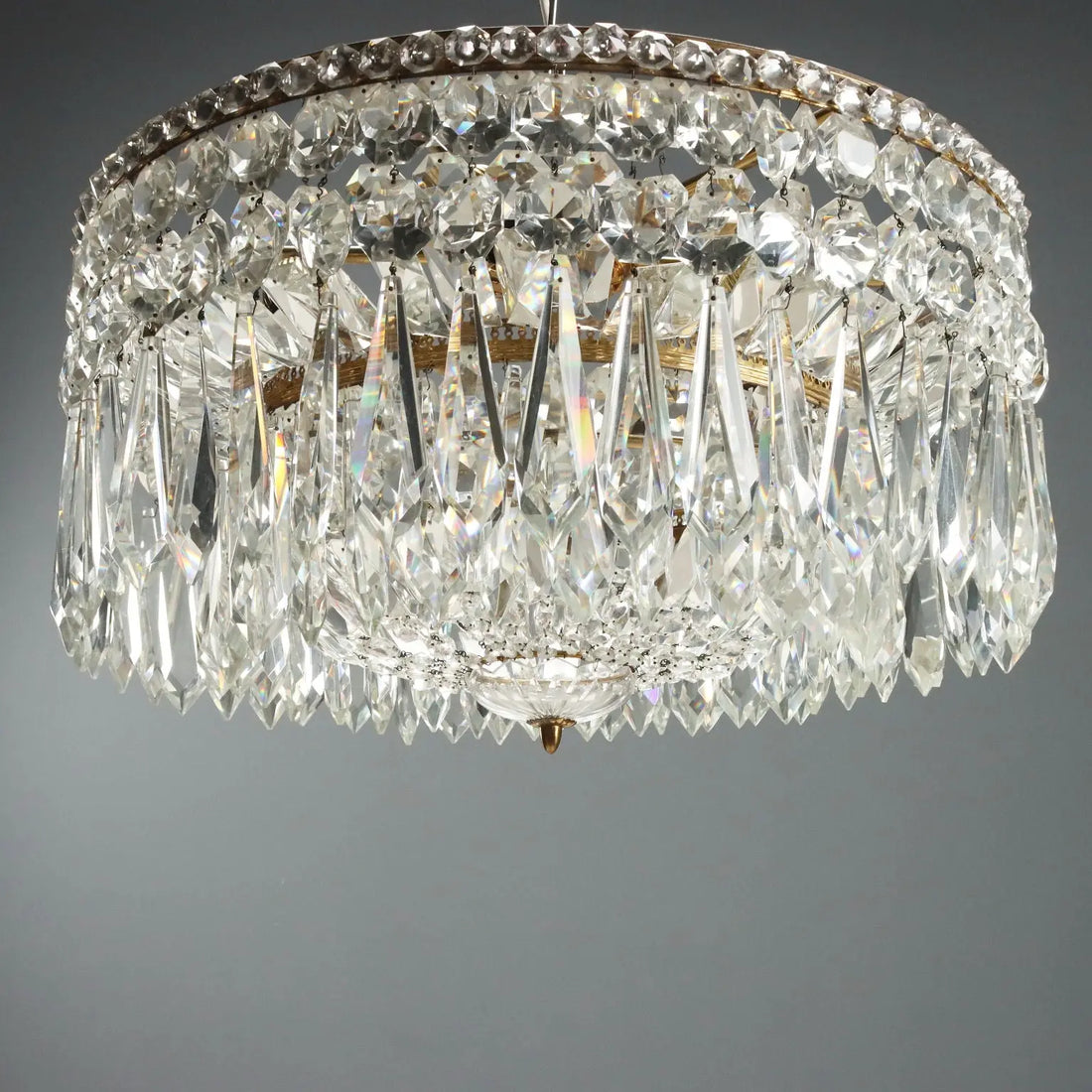 Empire Style Gilded Metal Chandelier