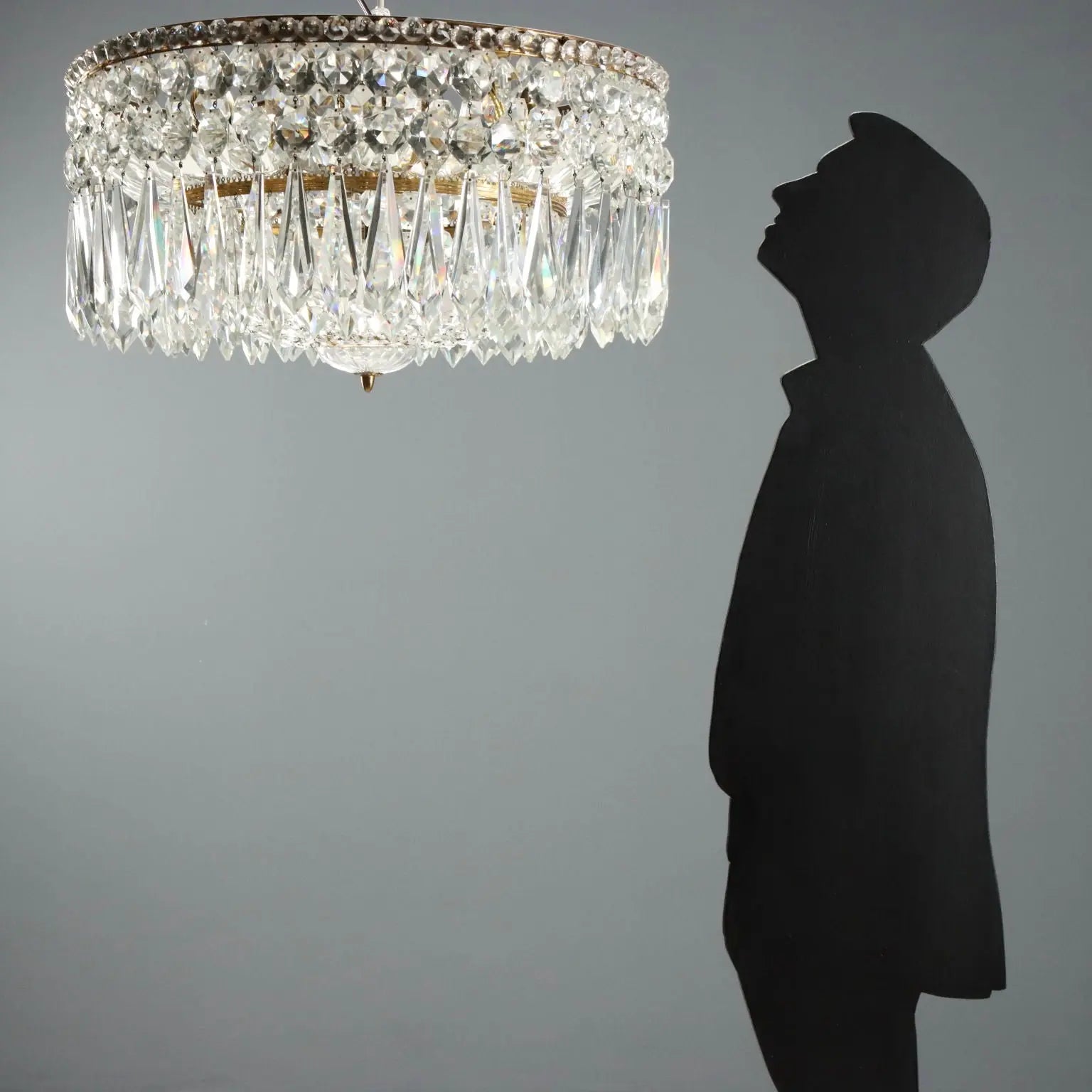 Empire Style Gilded Metal Chandelier