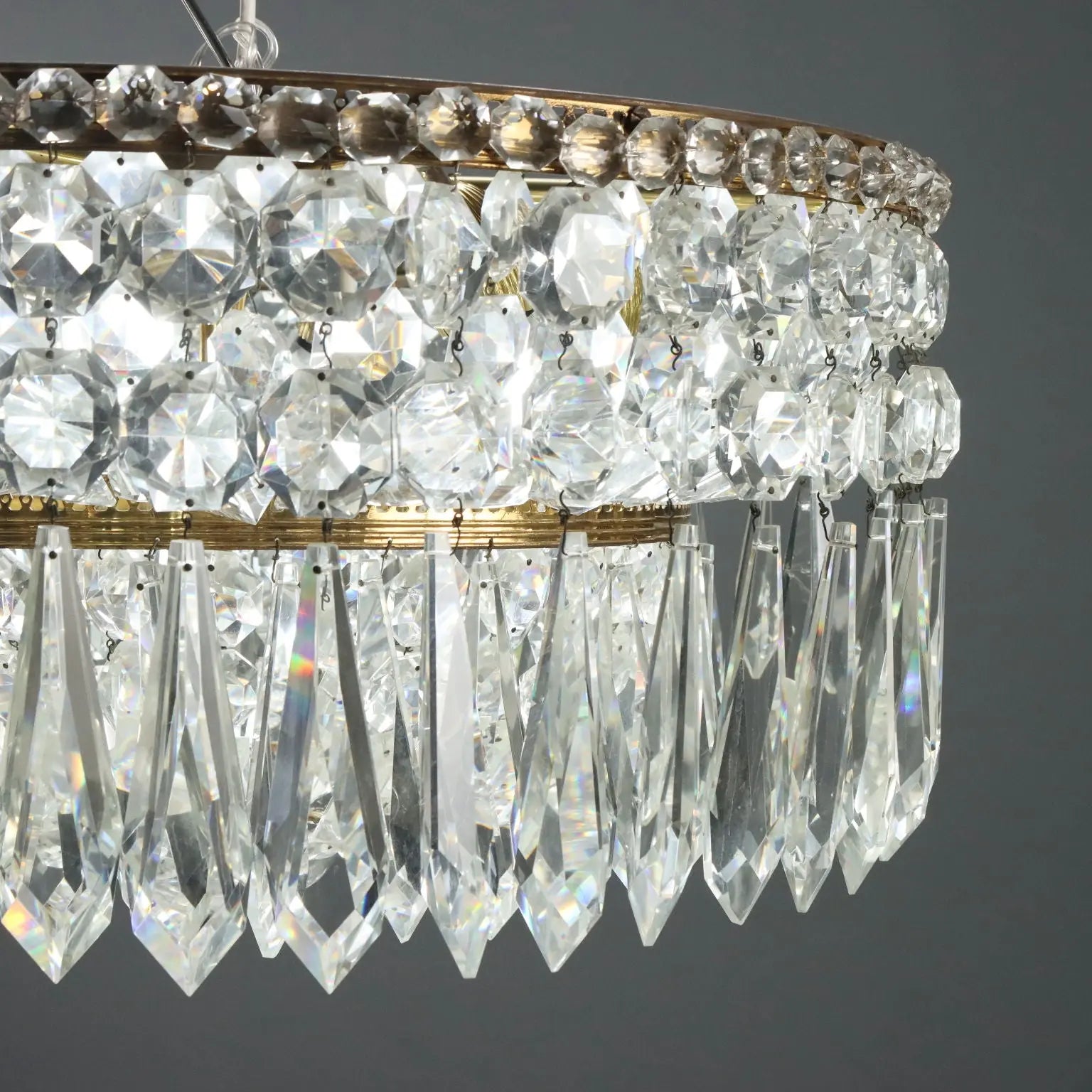 Empire Style Gilded Metal Chandelier