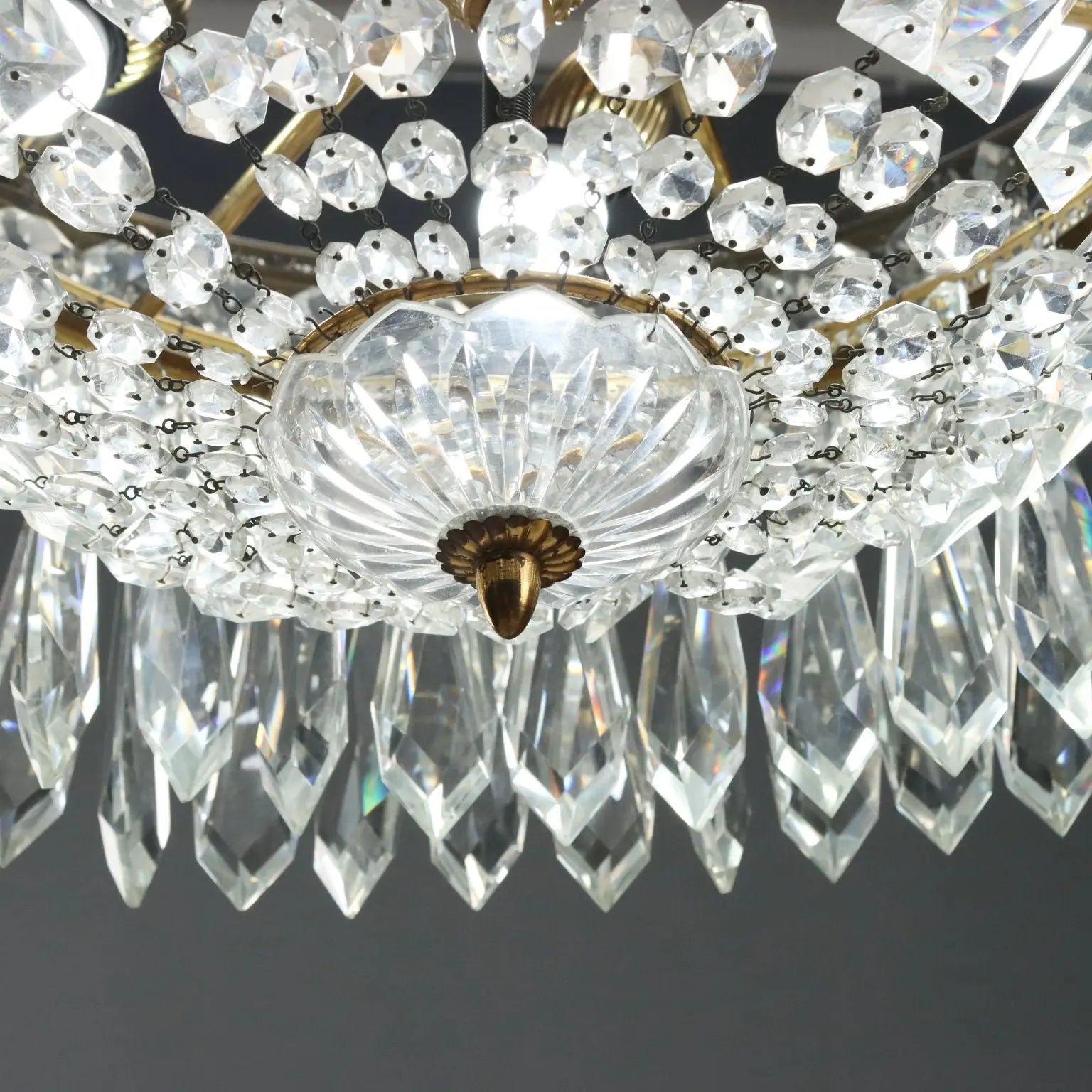 Empire Style Gilded Metal Chandelier