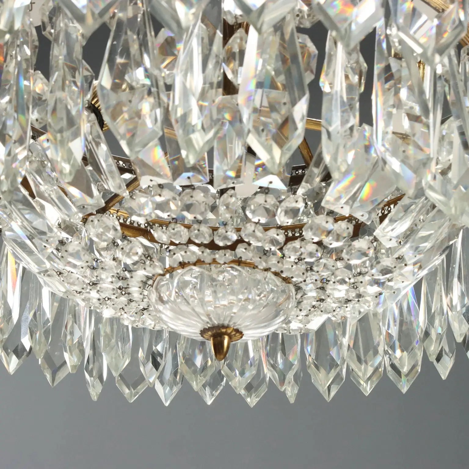 Empire Style Gilded Metal Chandelier