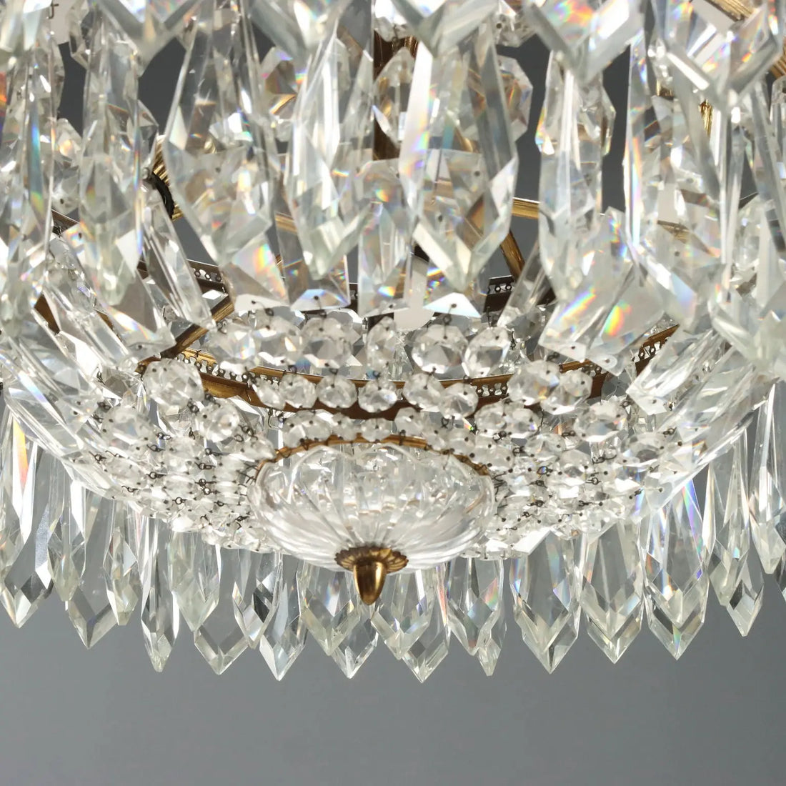 Empire Style Gilded Metal Chandelier