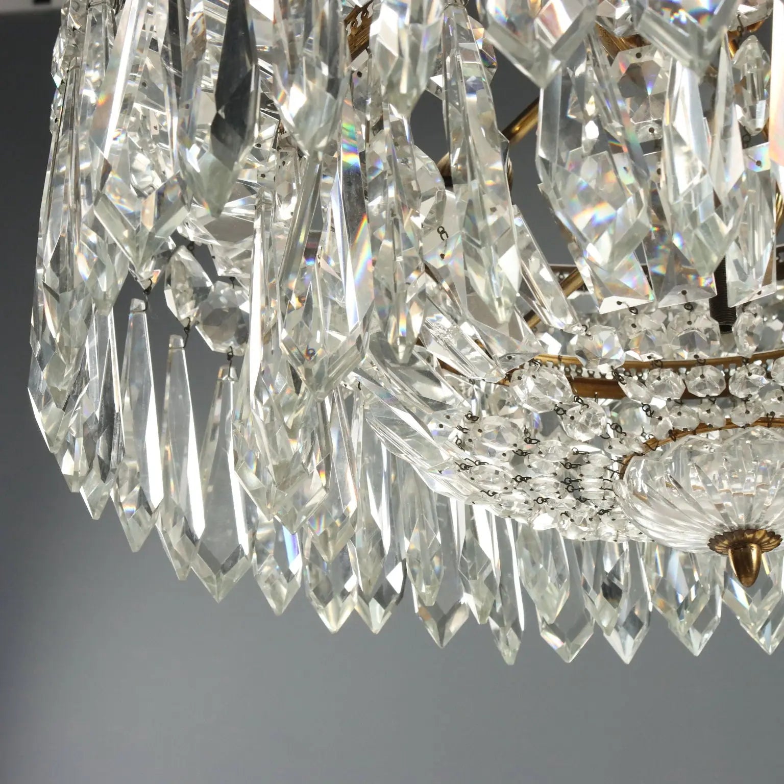 Empire Style Gilded Metal Chandelier