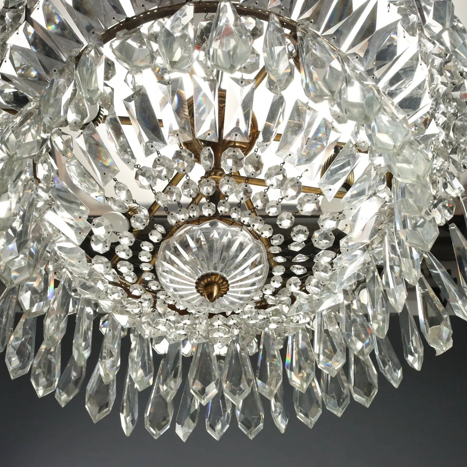 Empire Style Gilded Metal Chandelier