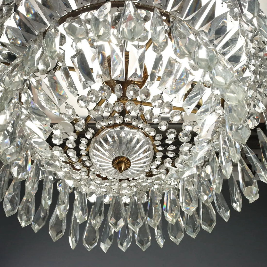 Empire Style Gilded Metal Chandelier