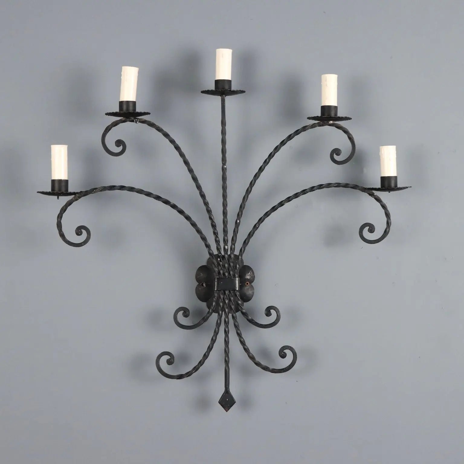 Antique Wall Lamp Iron Decorations Italy XX Century