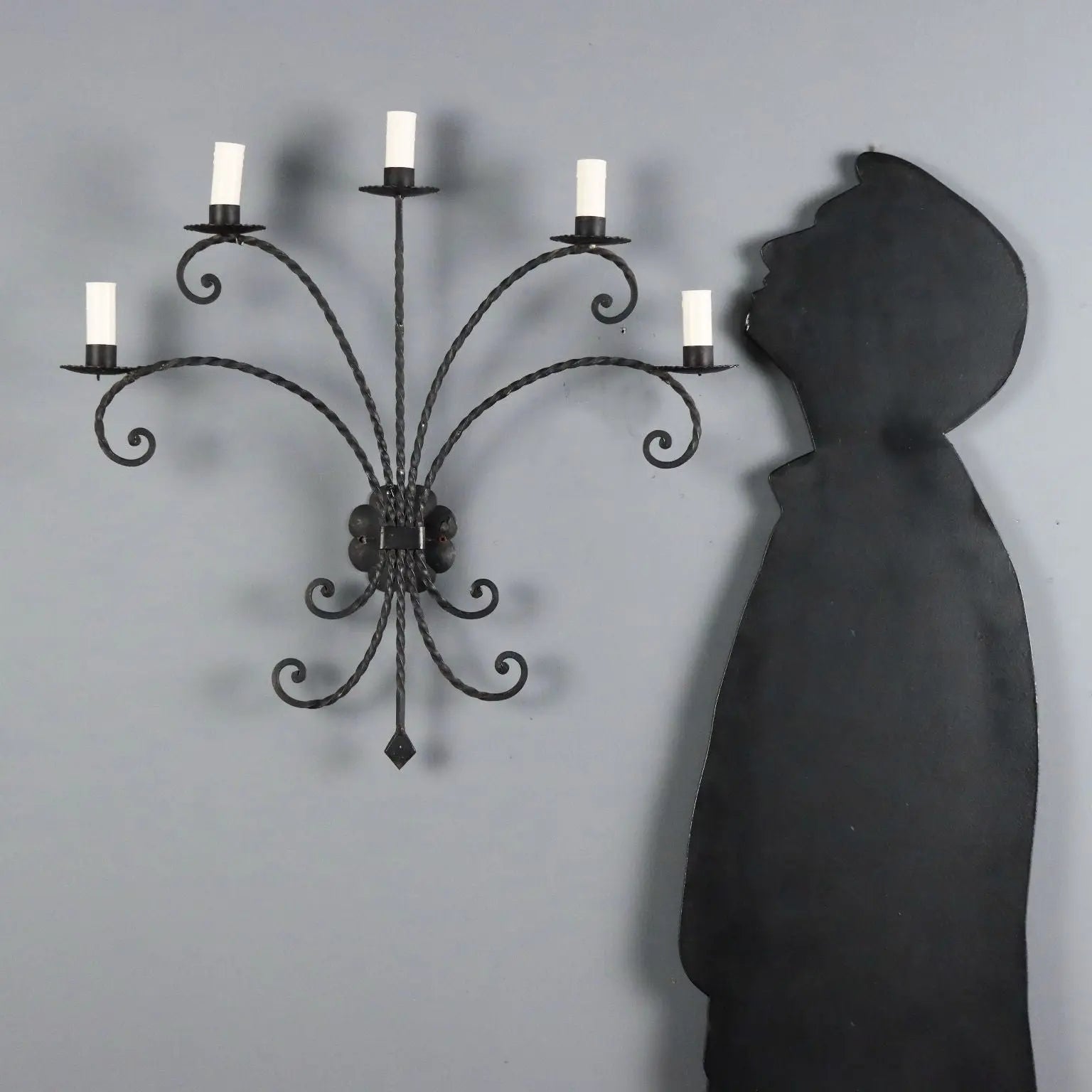 Antique Wall Lamp Iron Decorations Italy XX Century