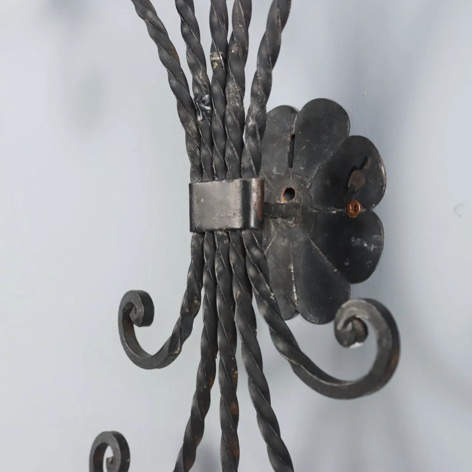 Antique Wall Lamp Iron Decorations Italy XX Century
