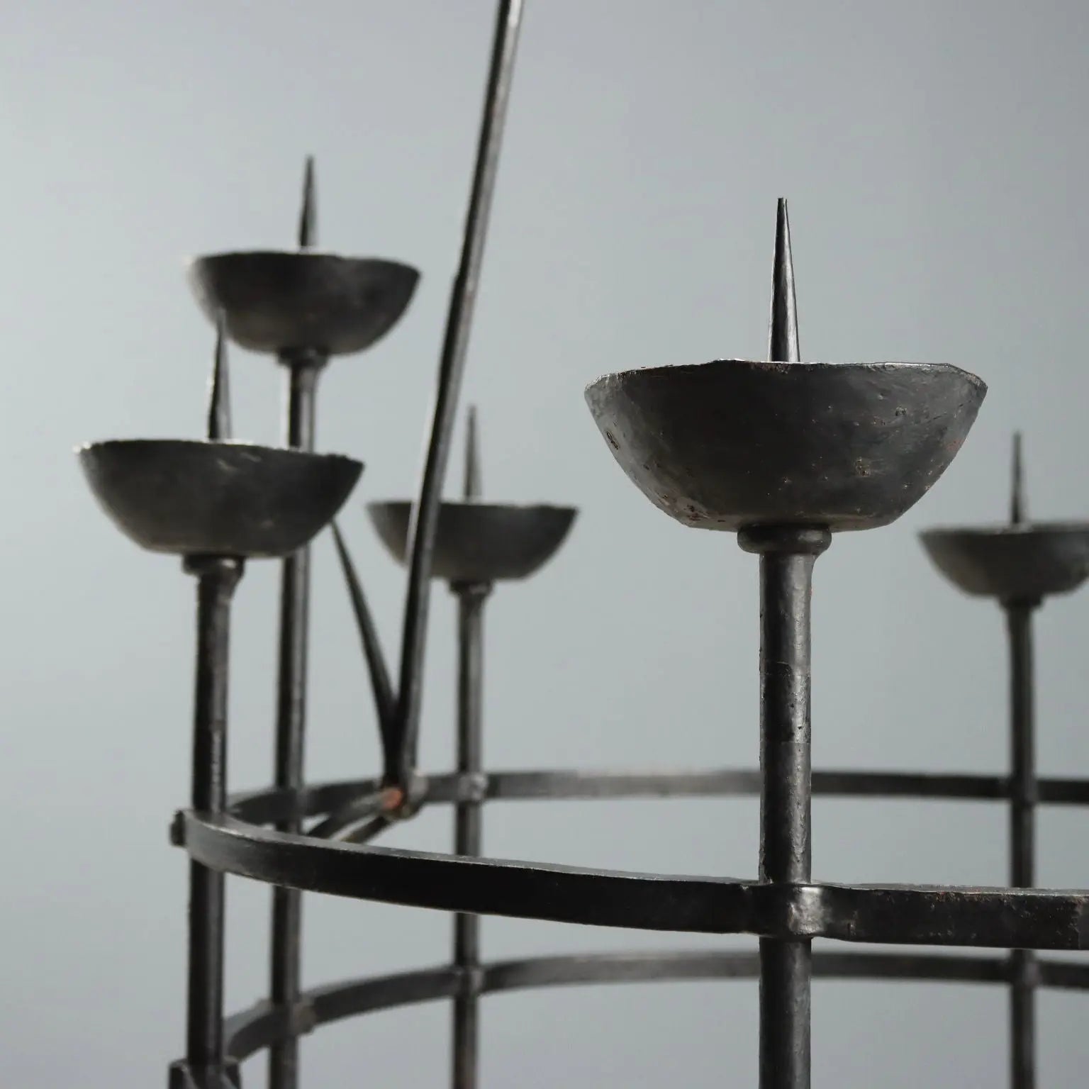 Wrought Iron Chandelier by A. Gerardi, 19th Century