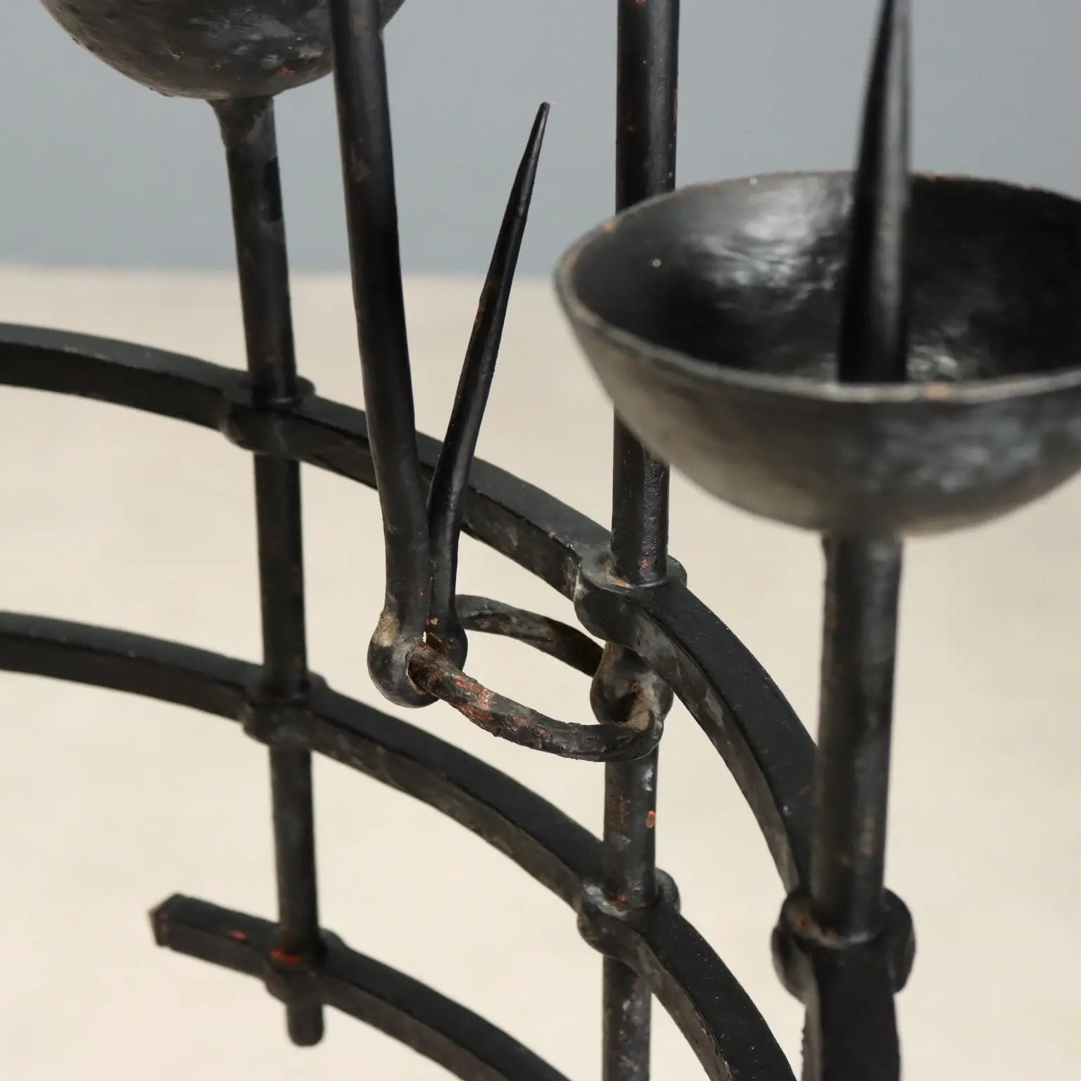Wrought Iron Chandelier by A. Gerardi, 19th Century