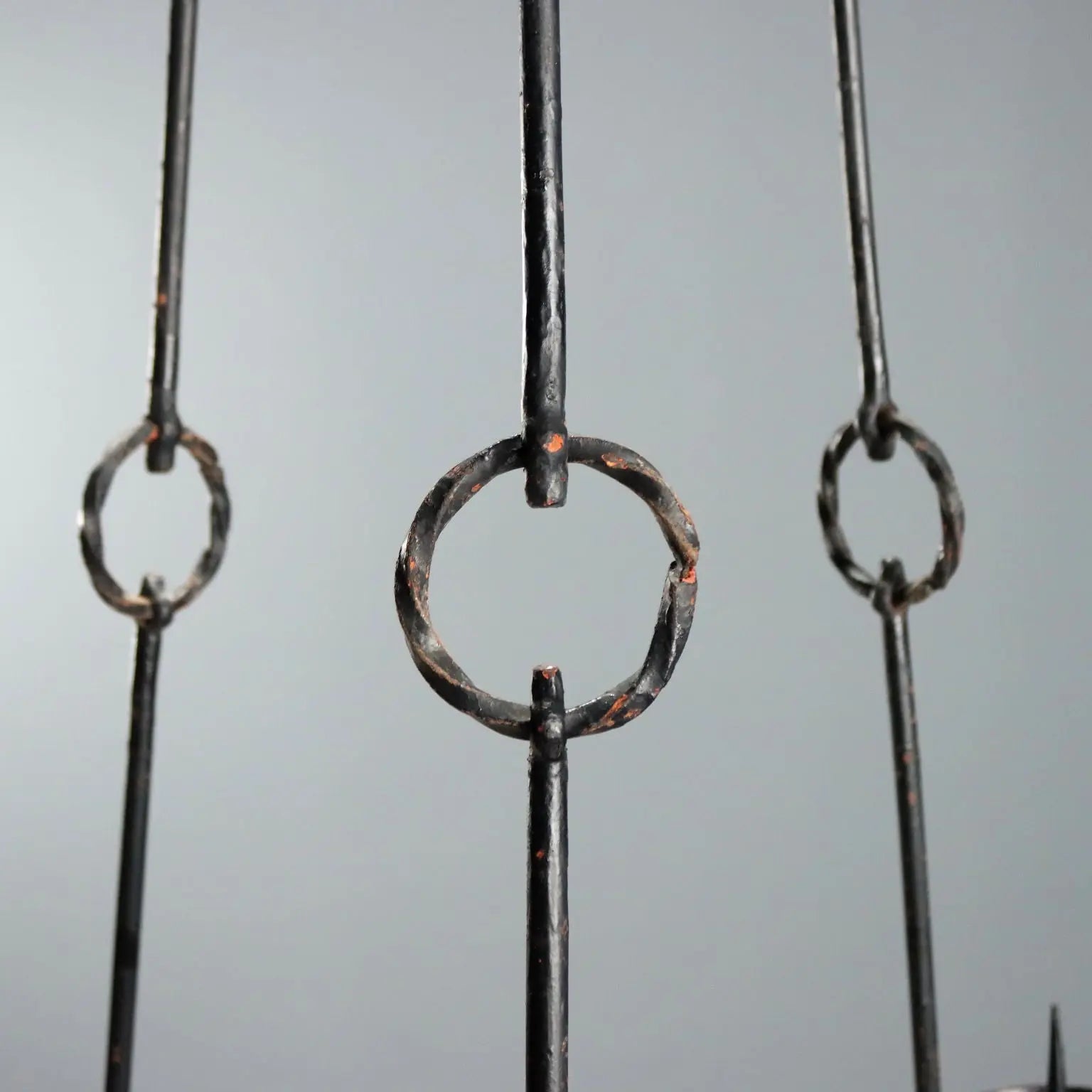 Wrought Iron Chandelier by A. Gerardi, 19th Century
