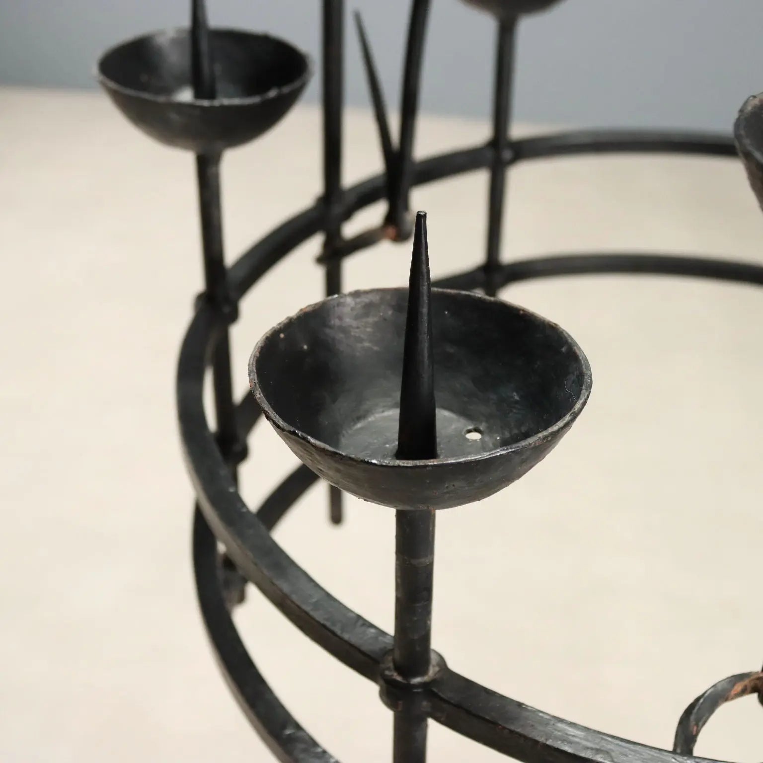 Wrought Iron Chandelier by A. Gerardi, 19th Century