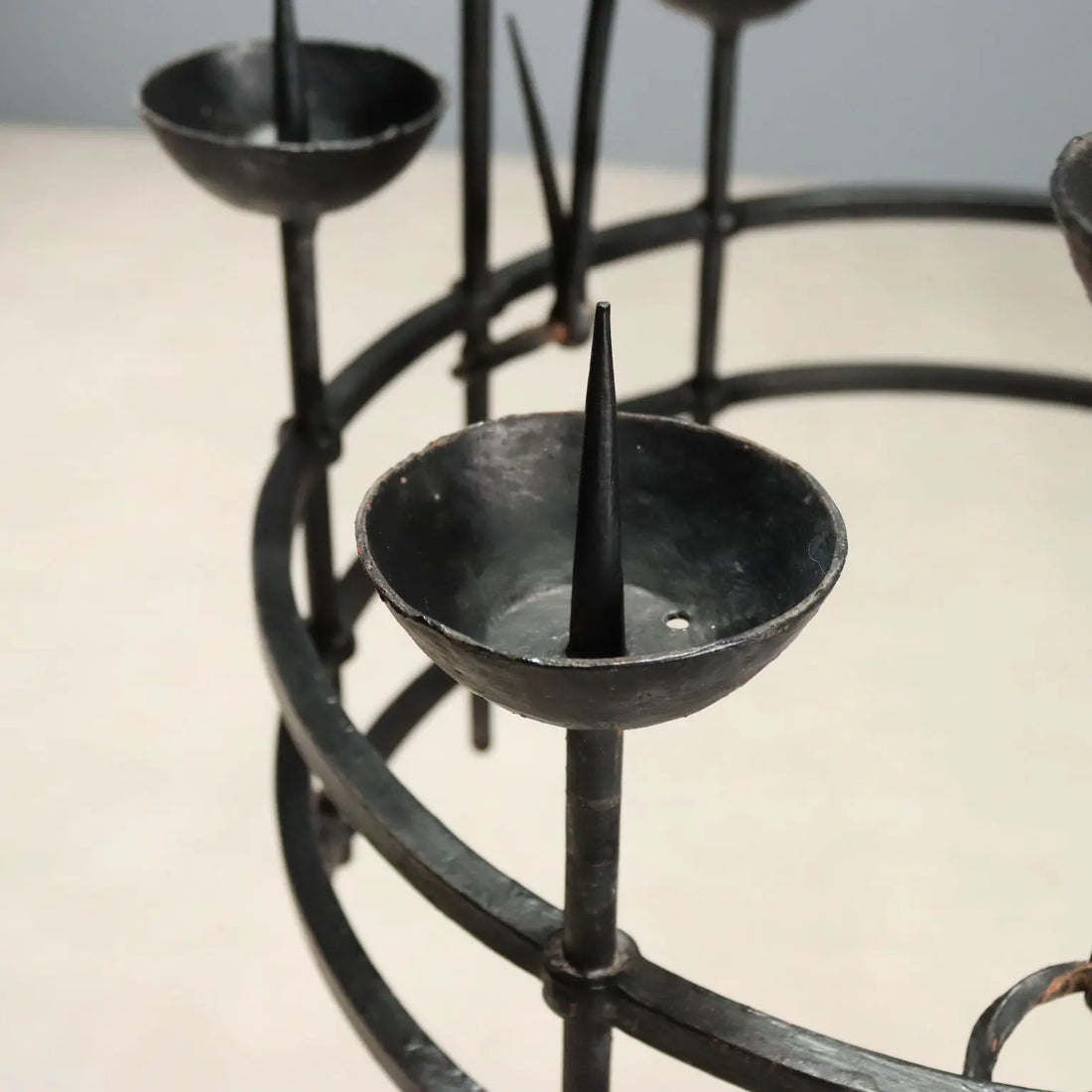 Wrought Iron Chandelier by A. Gerardi, 19th Century