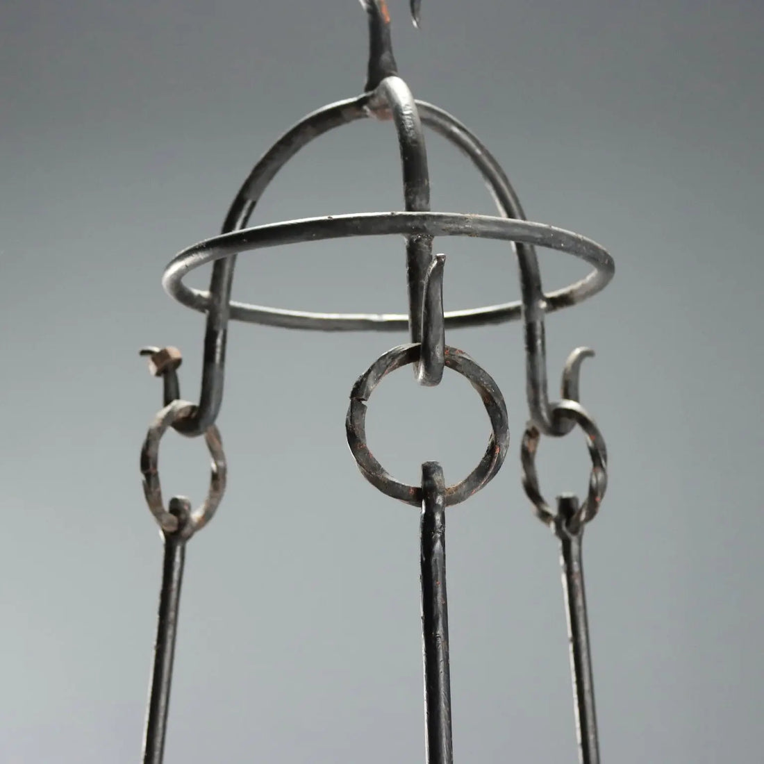Wrought Iron Chandelier by A. Gerardi, 19th Century