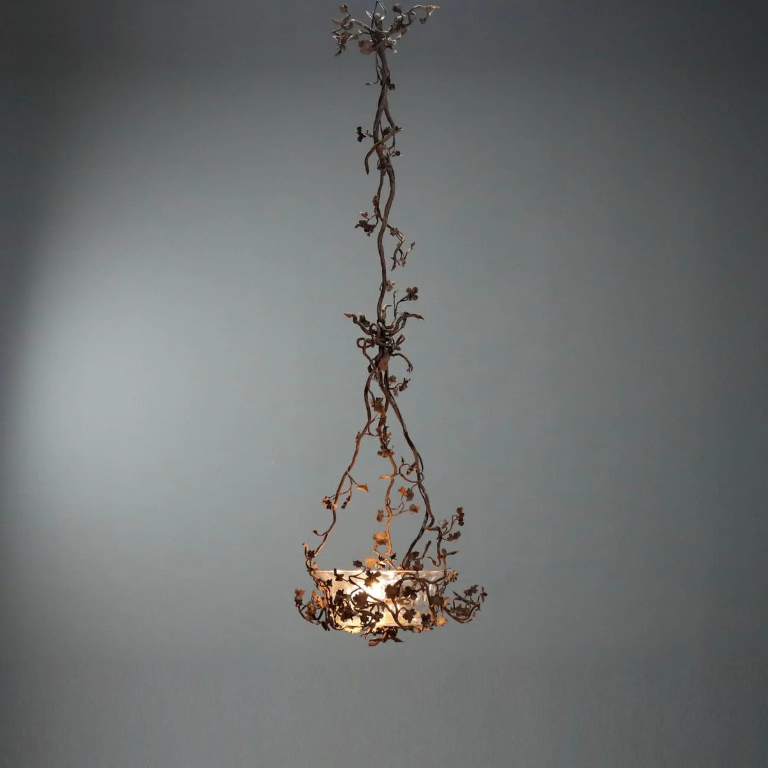 Antique Chandelier Iron Flower Decorations Glass Italy XIX Century