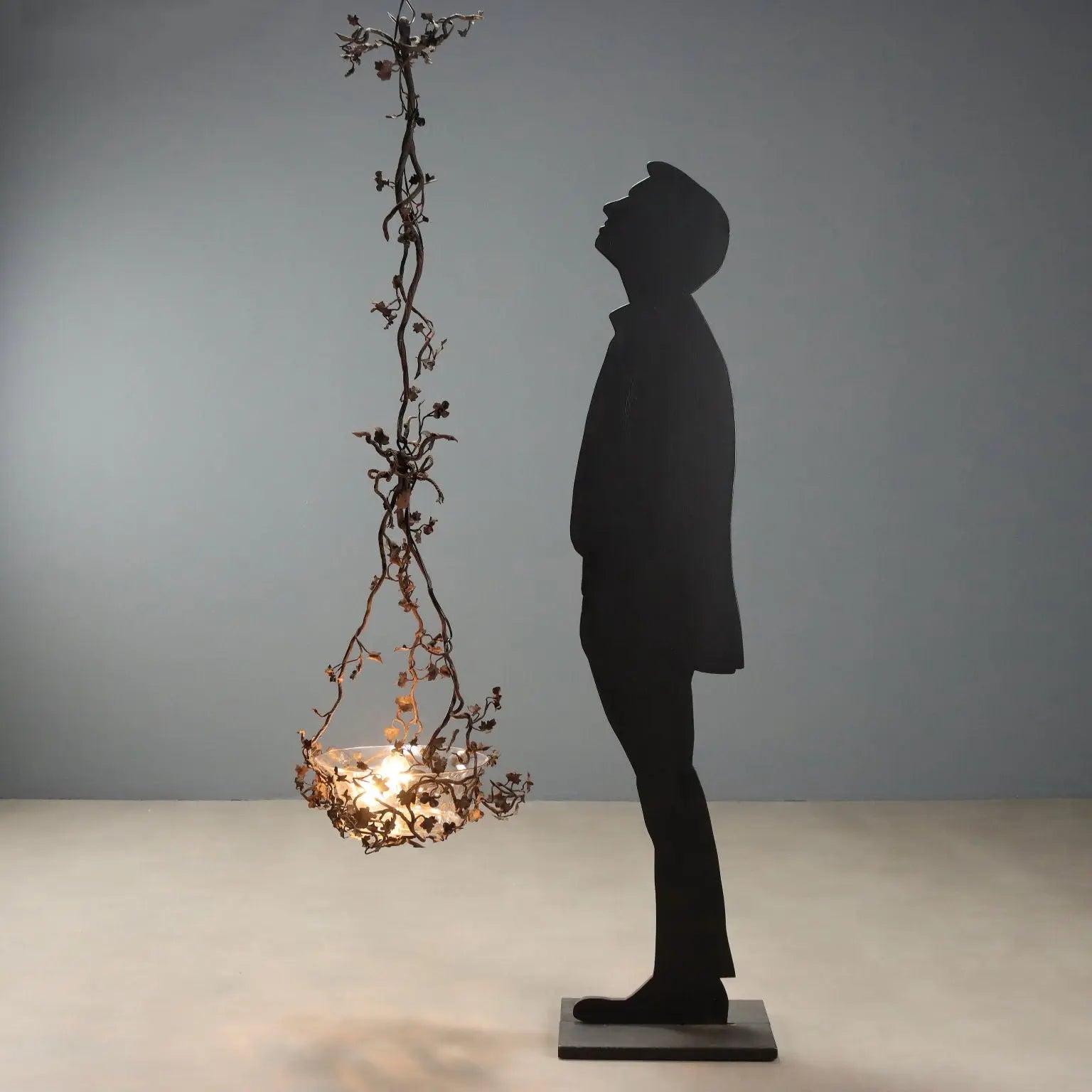 Antique Chandelier Iron Flower Decorations Glass Italy XIX Century