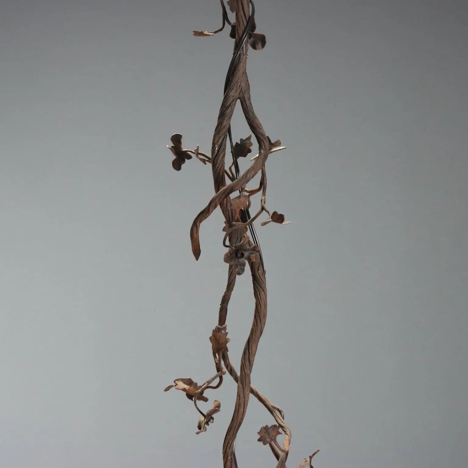 Antique Chandelier Iron Flower Decorations Glass Italy XIX Century