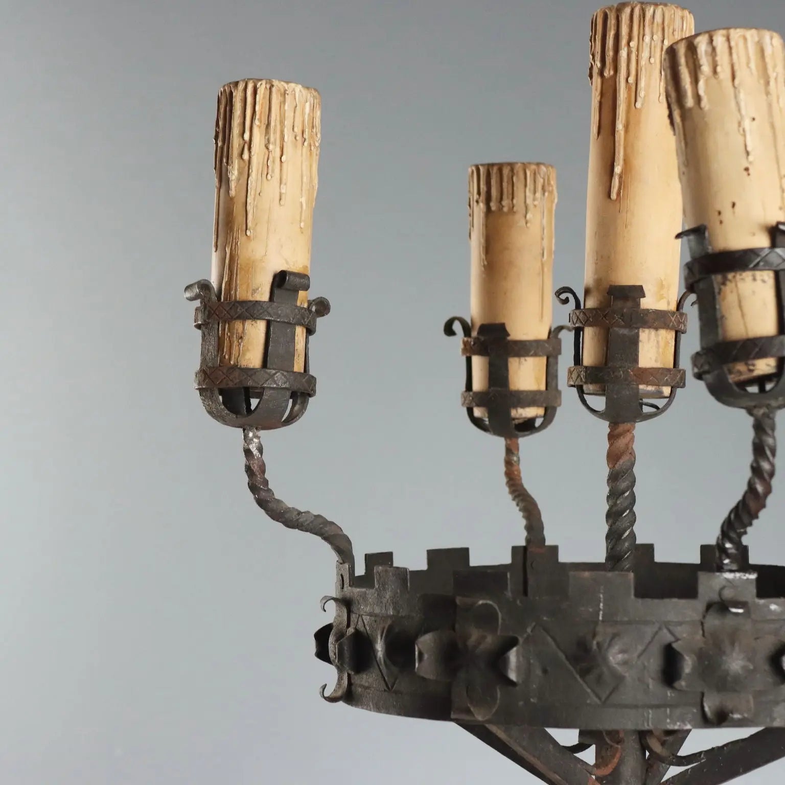 Five-Light Wrought Iron Torchère - Italy 19th Century