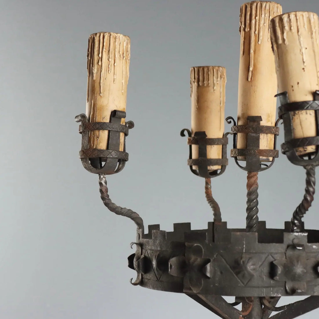 Five-Light Wrought Iron Torchère - Italy 19th Century
