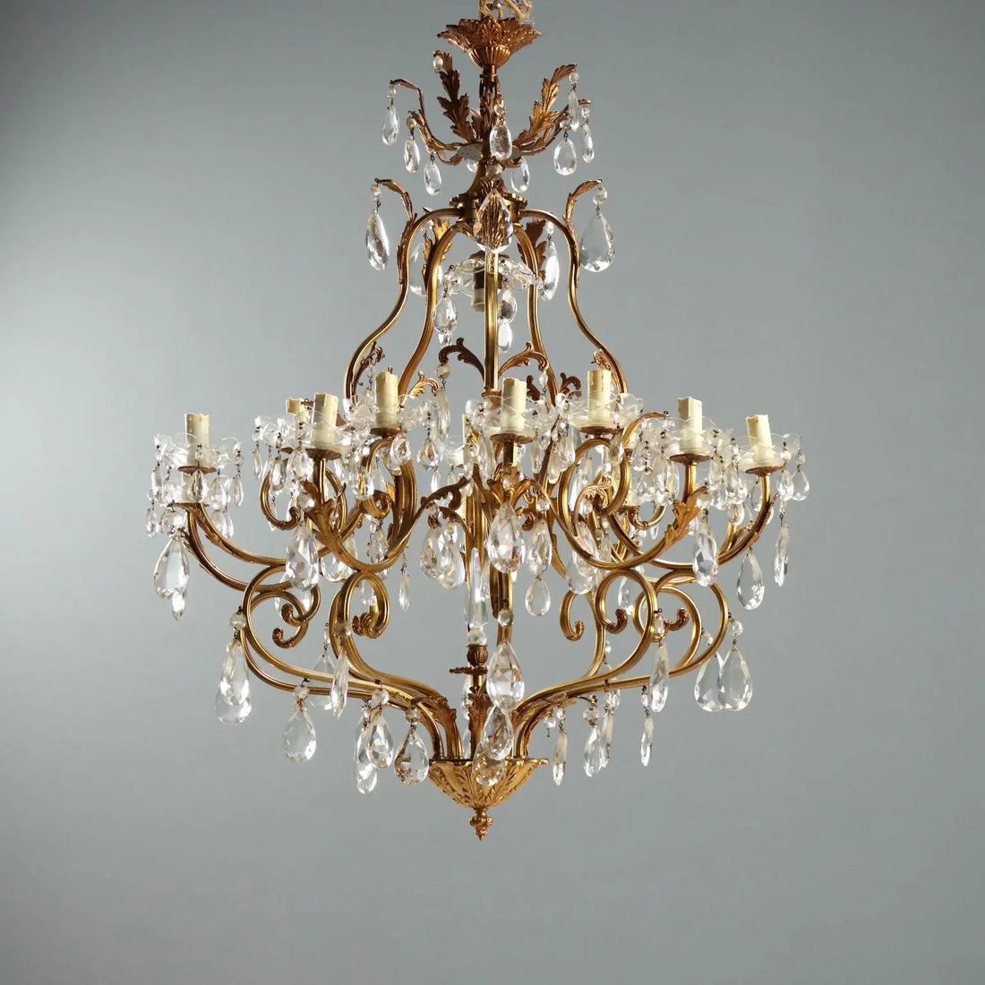 Gilt Bronze Chandelier, 20th Century Italy
