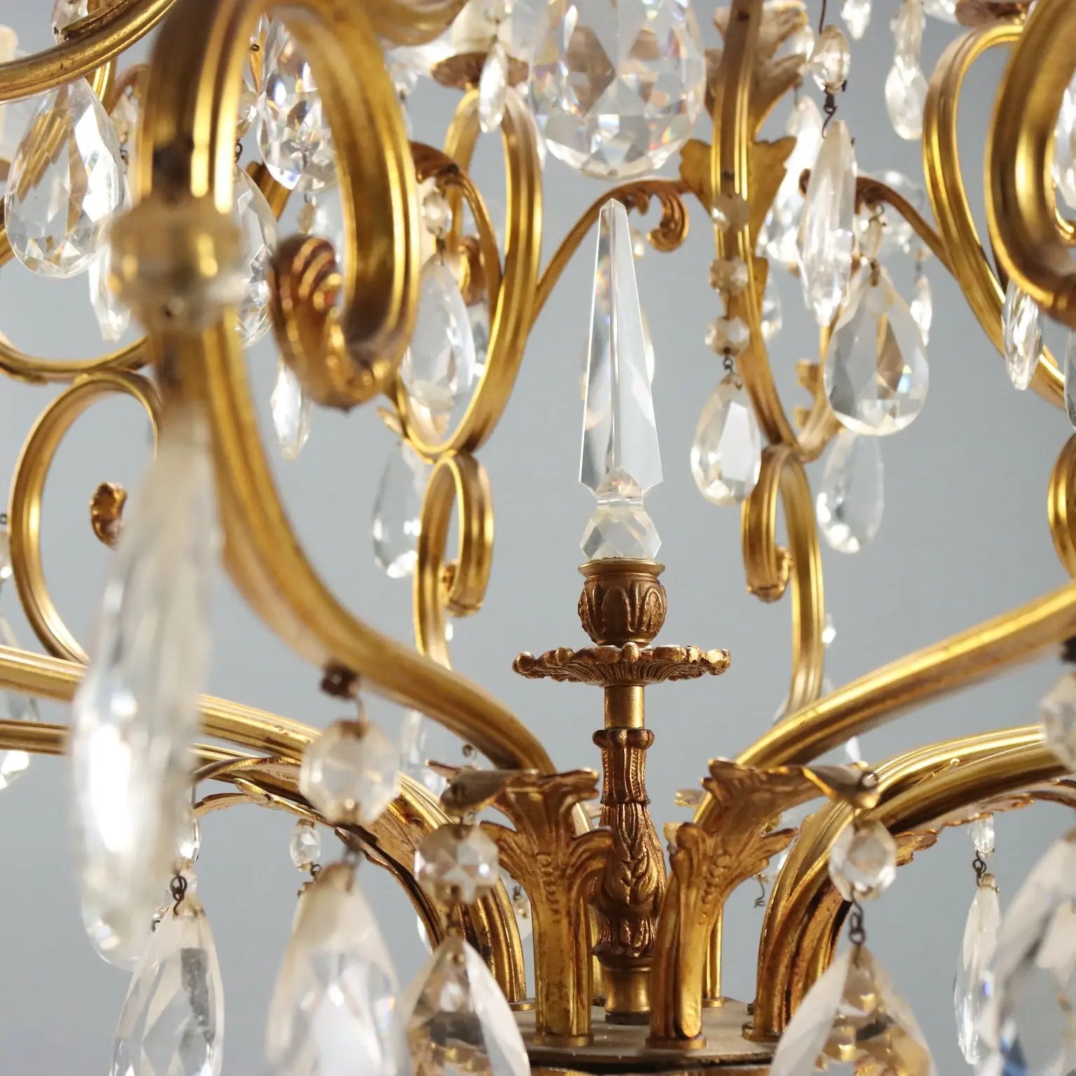 Gilt Bronze Chandelier, 20th Century Italy