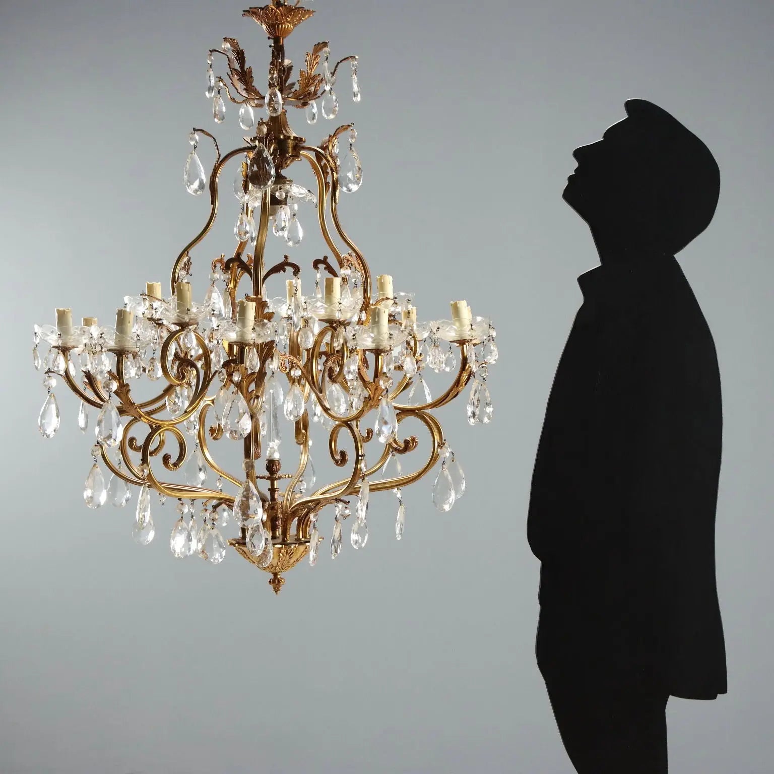 Gilt Bronze Chandelier, 20th Century Italy