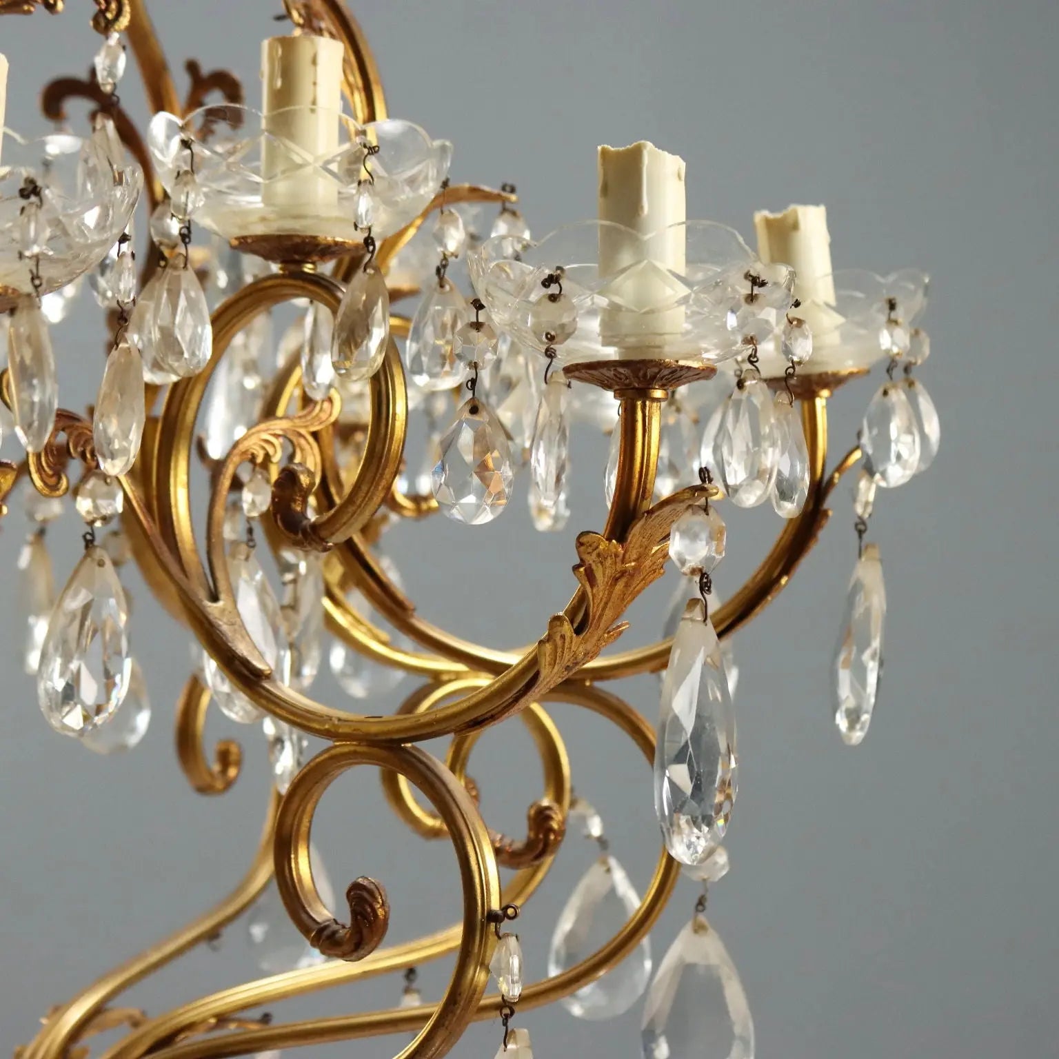 Gilt Bronze Chandelier, 20th Century Italy
