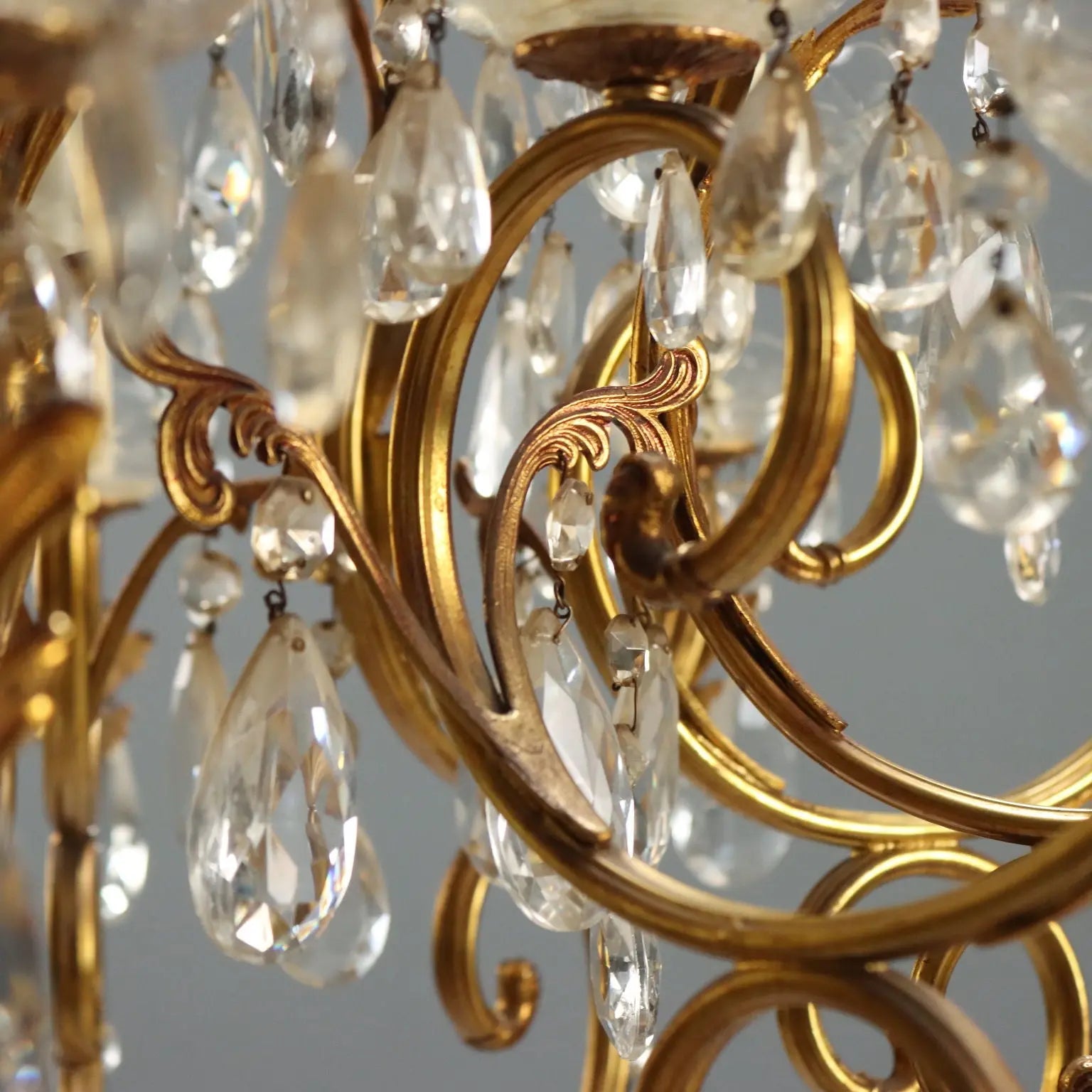 Gilt Bronze Chandelier, 20th Century Italy