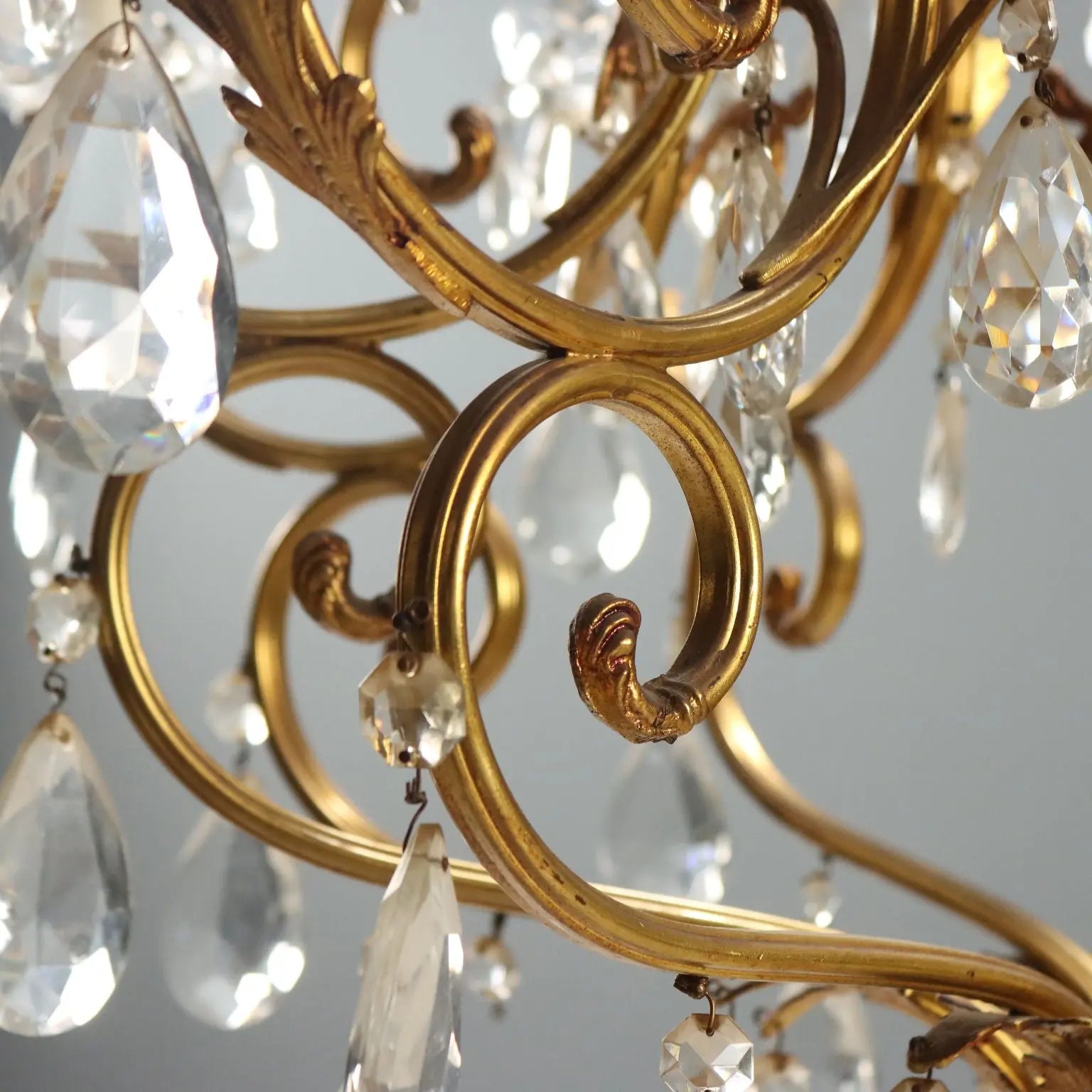 Gilt Bronze Chandelier, 20th Century Italy