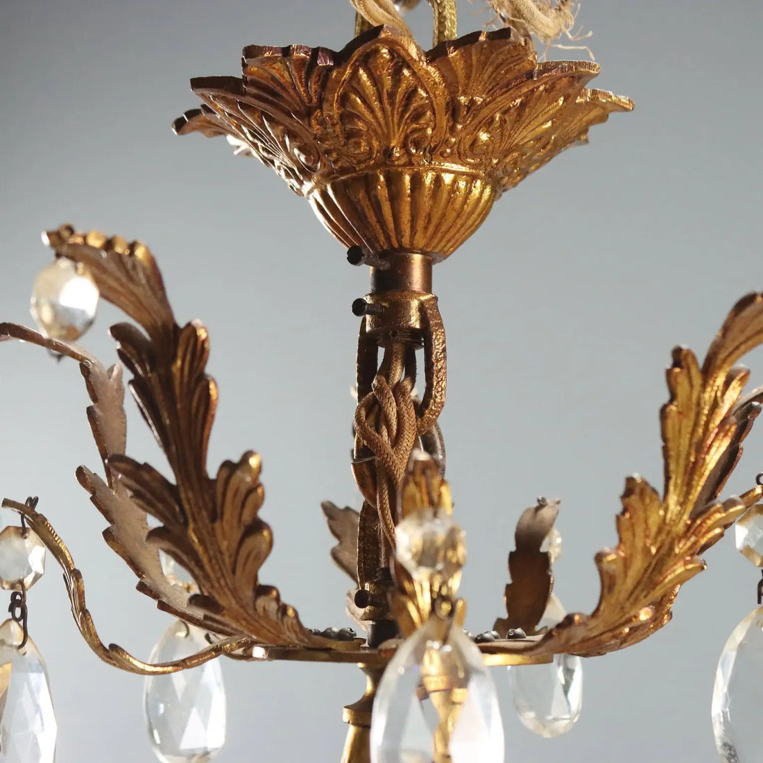 Gilt Bronze Chandelier, 20th Century Italy