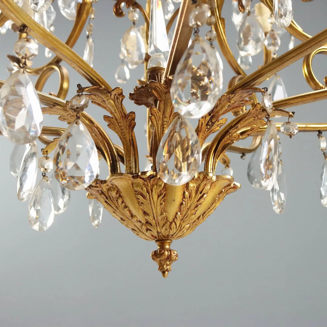 Gilt Bronze Chandelier, 20th Century Italy
