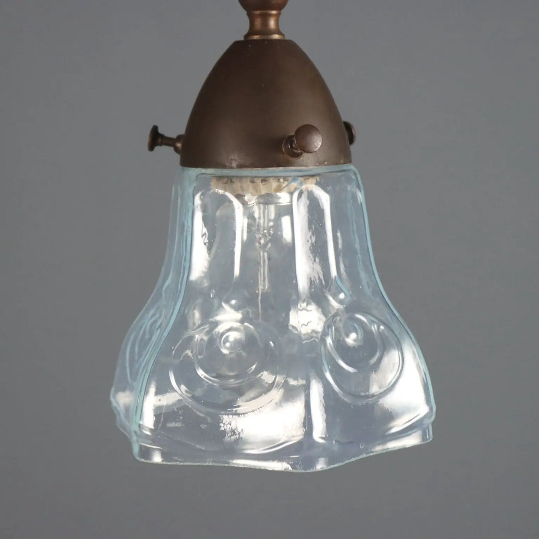 Antique Chandelier Art Nouveau Metal Glass Italy XX Century