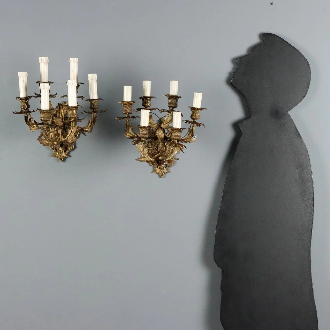 Antique Wall Lamps Gilded Bronze 6 Lights Italy XIX Century