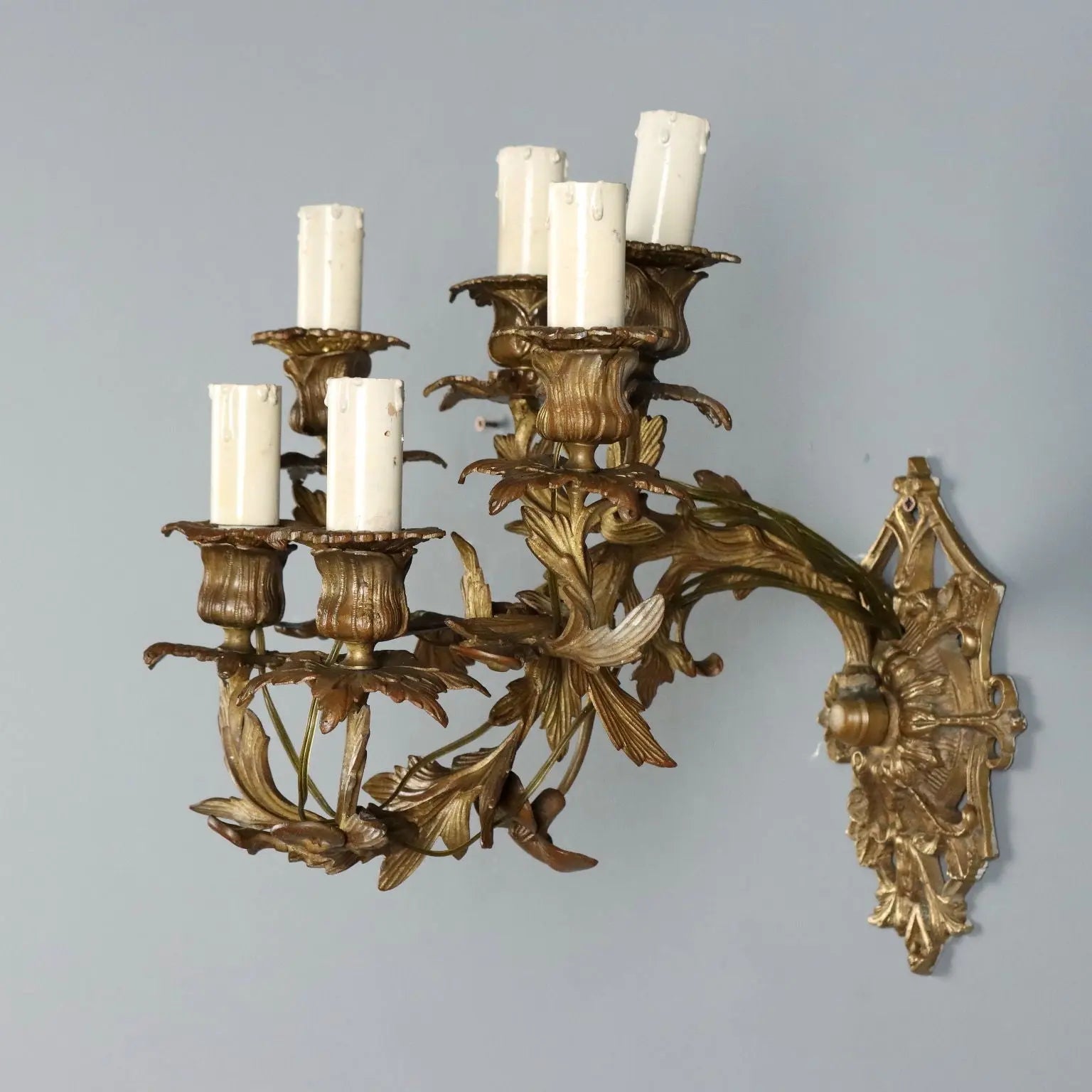 Antique Wall Lamps Gilded Bronze 6 Lights Italy XIX Century