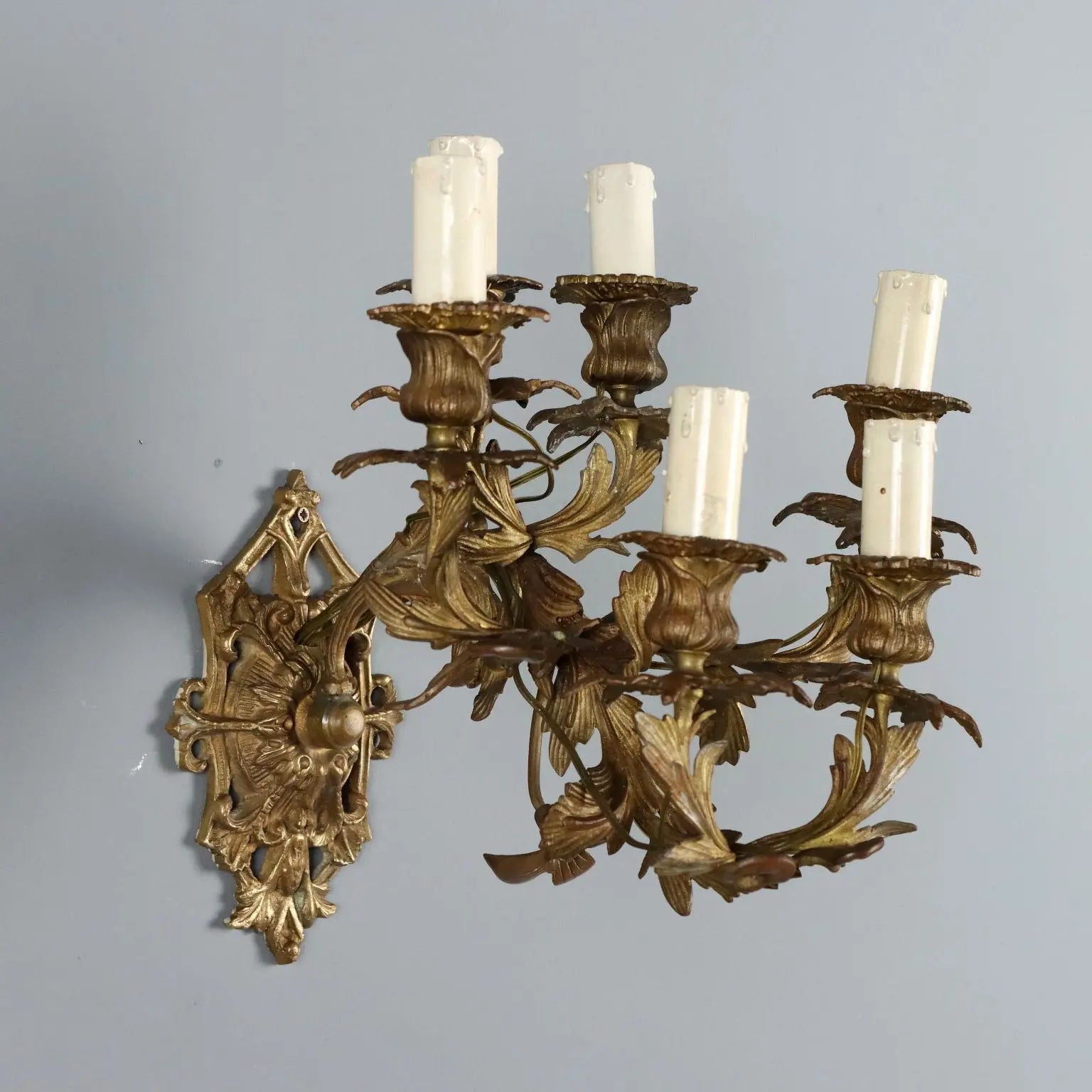 Antique Wall Lamps Gilded Bronze 6 Lights Italy XIX Century
