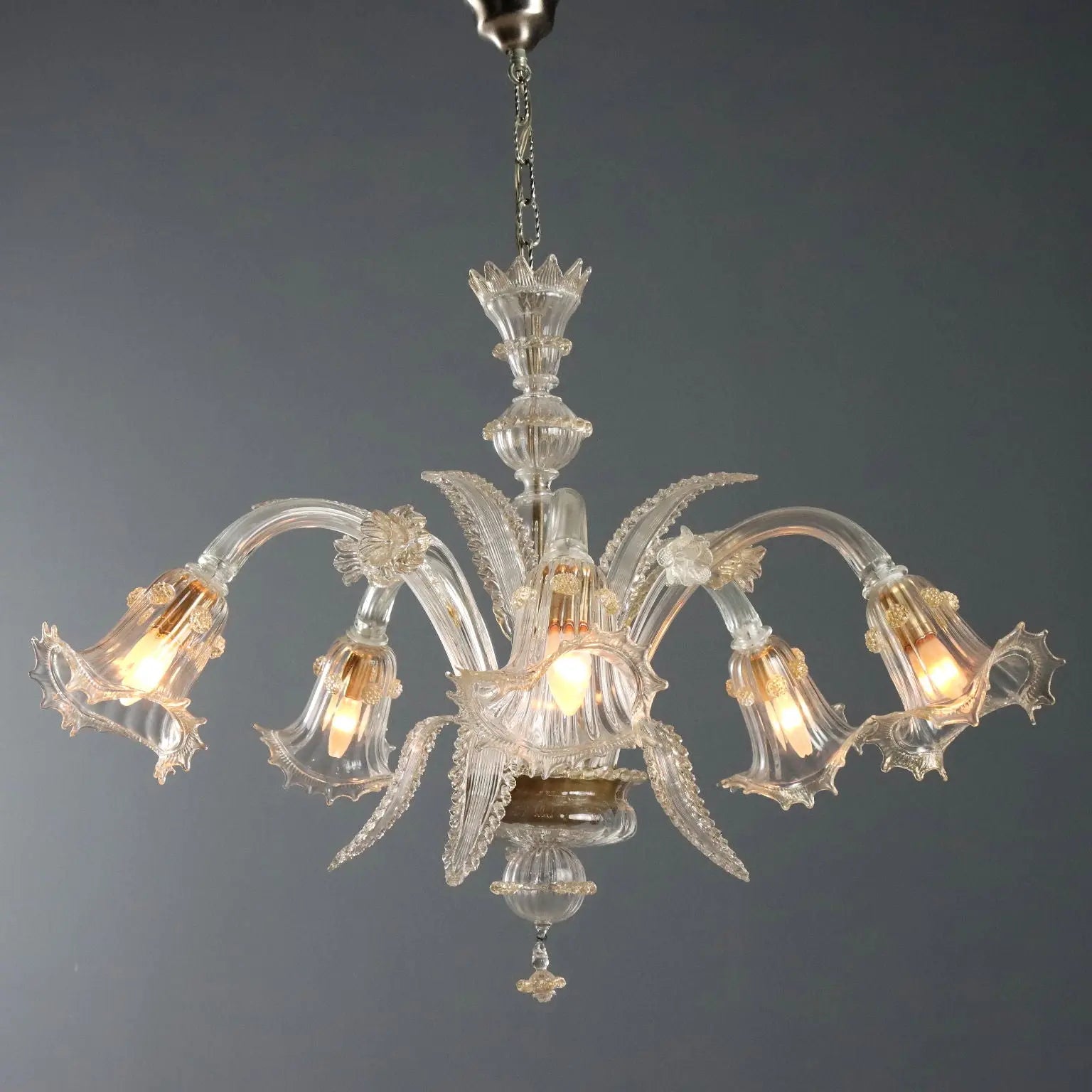 Antique Chandelier Murano Glass Italy Late XIX Century