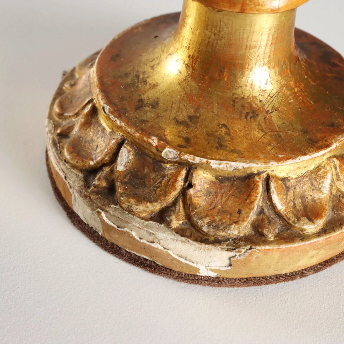 Antique Candelabra Gilded Carved Wood Italy XIX Century