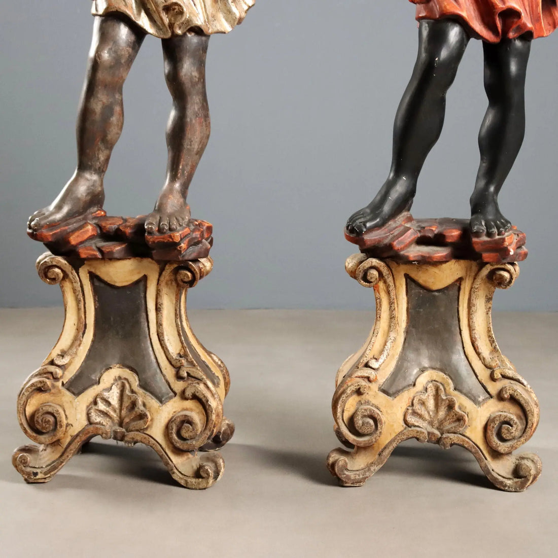 Antique Candelabra Carved Wood 6 Lights Italy XX Century
