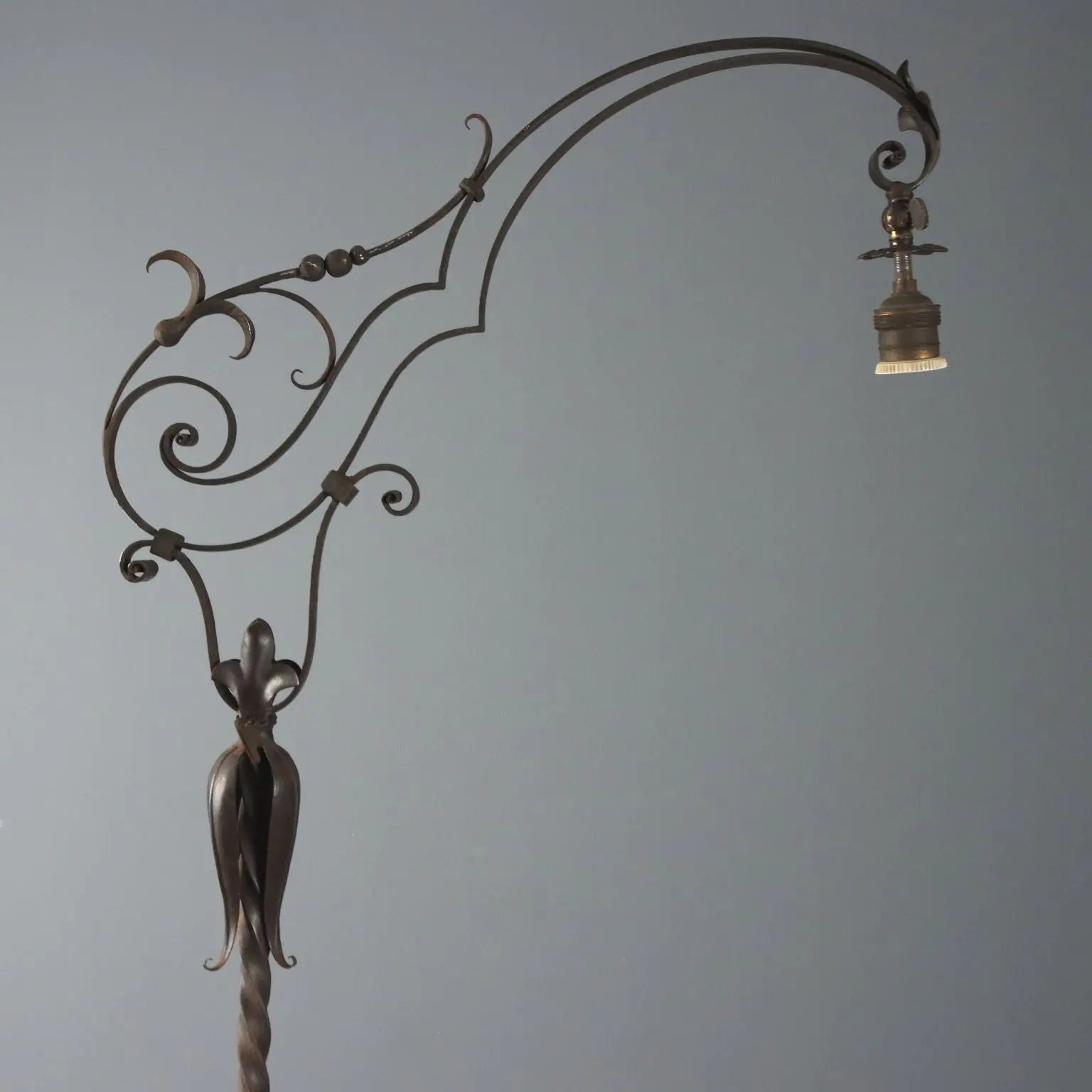Antique Floor Lamp Art Nouveau Iron Italy XX Century